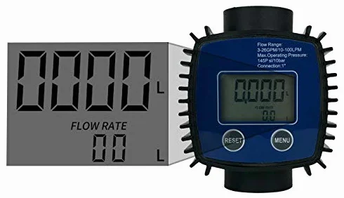 KATSU Contador de Flujo Electrónico de Turbina para Combustible Diésel, Caudalímetro 1" NPT