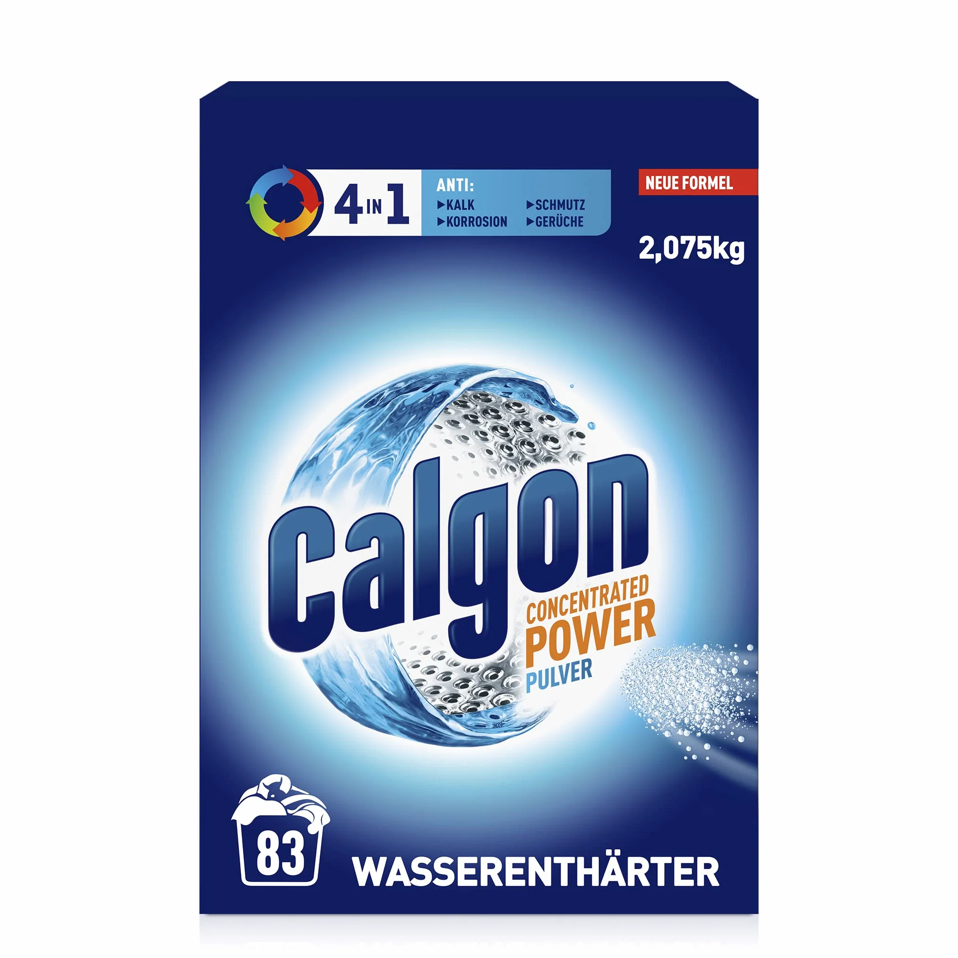 Calgon Power Powder 4 en 1 Ablandador de agua antical para lavadora 2,075 kg