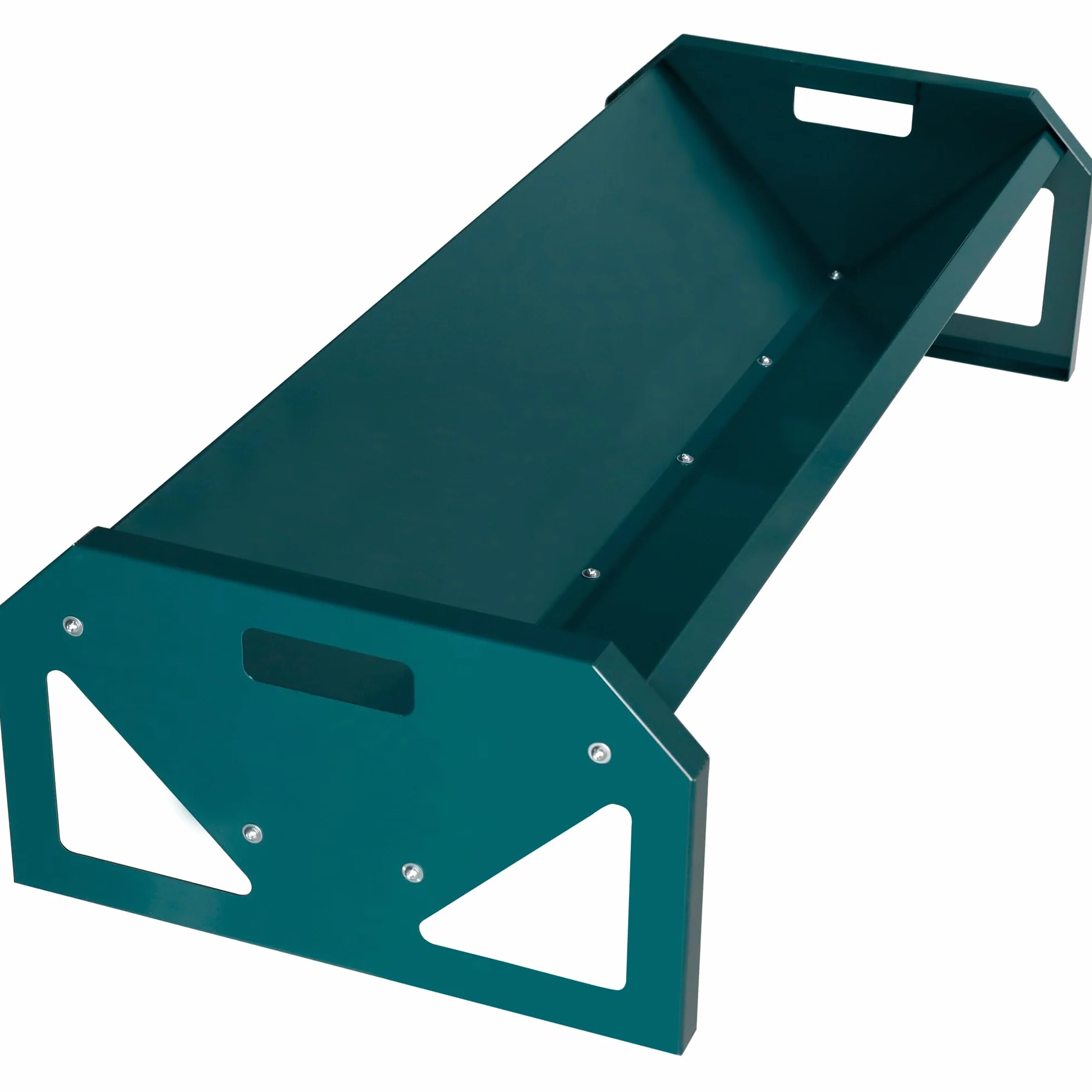 Comedero portátil de acero galvanizado de 114,3 cm de largo, resistente, de gran capacidad, fácil de limpiar, para terneros, ovejas, caballos, alpacas y cabras, Verde