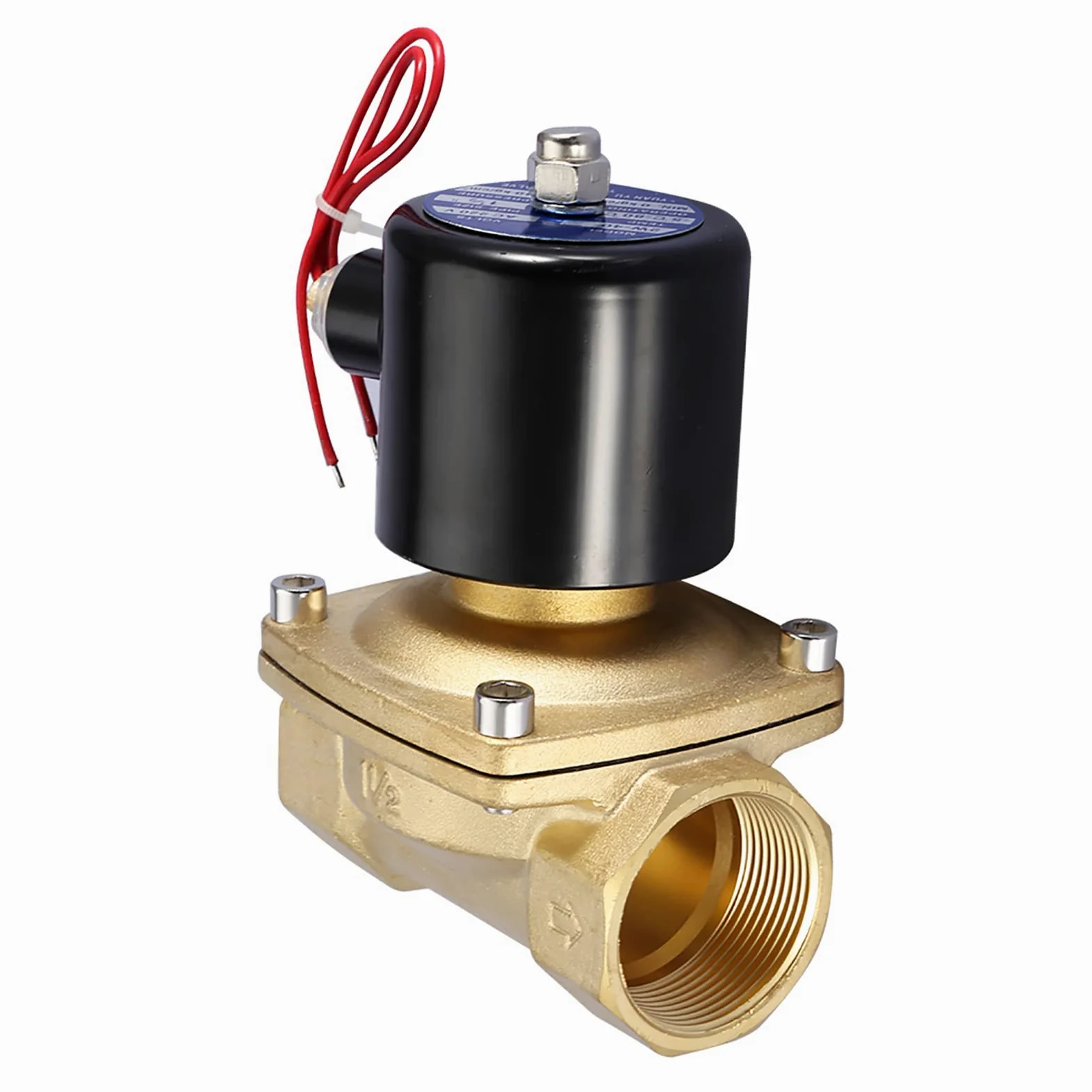 Válvula Solenoide Eléctrica Válvula Solenoide Bidireccional de Latón DN40 1-1 2 Pulgadas 220 VCA Normalmente Cerrada IP65 0 a MPa para Control de Flujo de Aceite, Aire y Agua