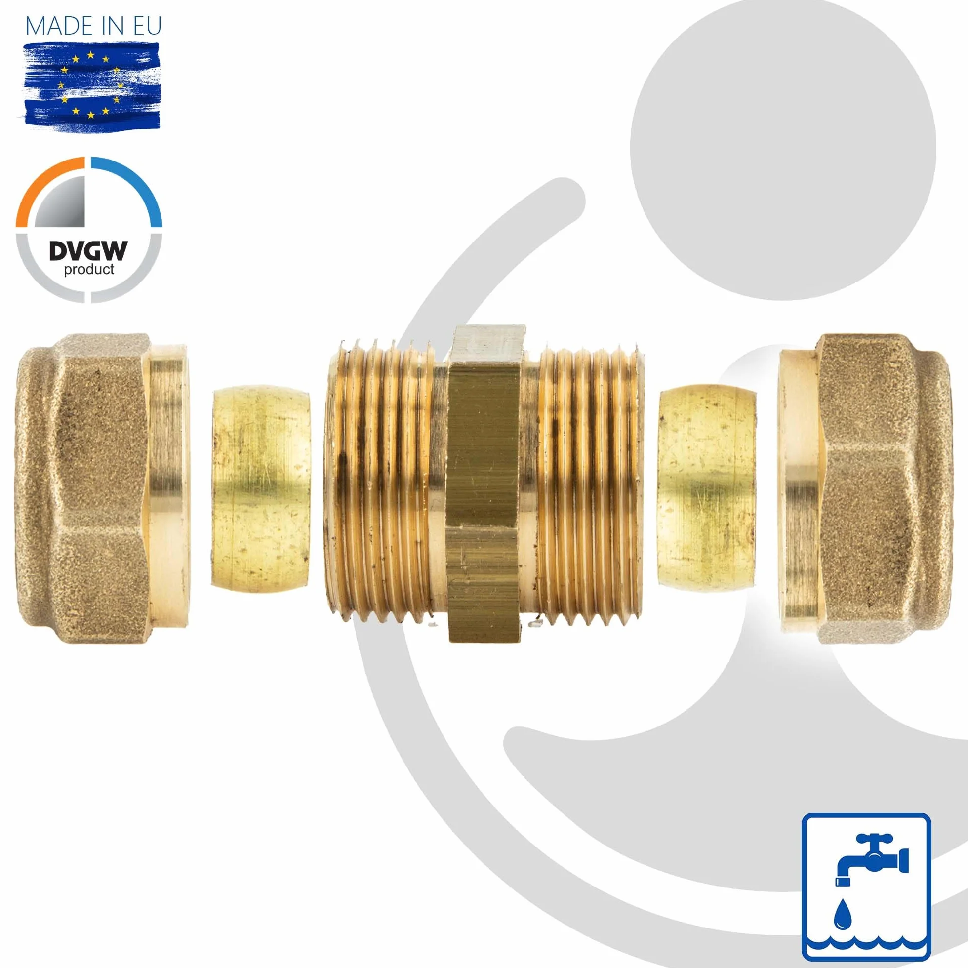 Tecuro MS Anillo conector recto unión 18 x 18 mm