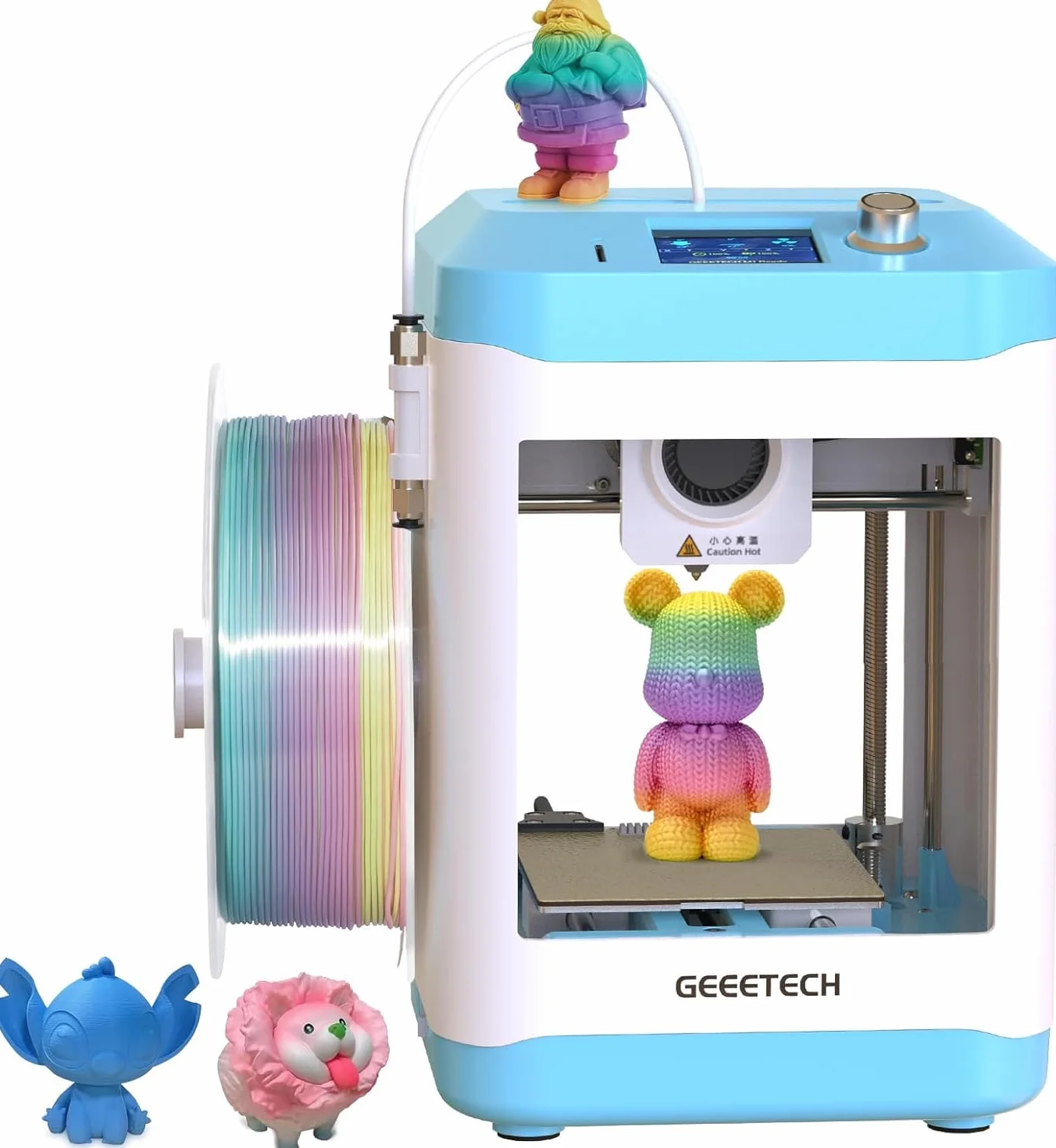 GIANTARM Impresora 3D Geeetech M1, Mini impresora 3D niveladora automática para principiantes, extrusora de accionamiento directo,velocidad de impresión 250 mm/s,tamaño de impresión 100 x 110 x 100 mm