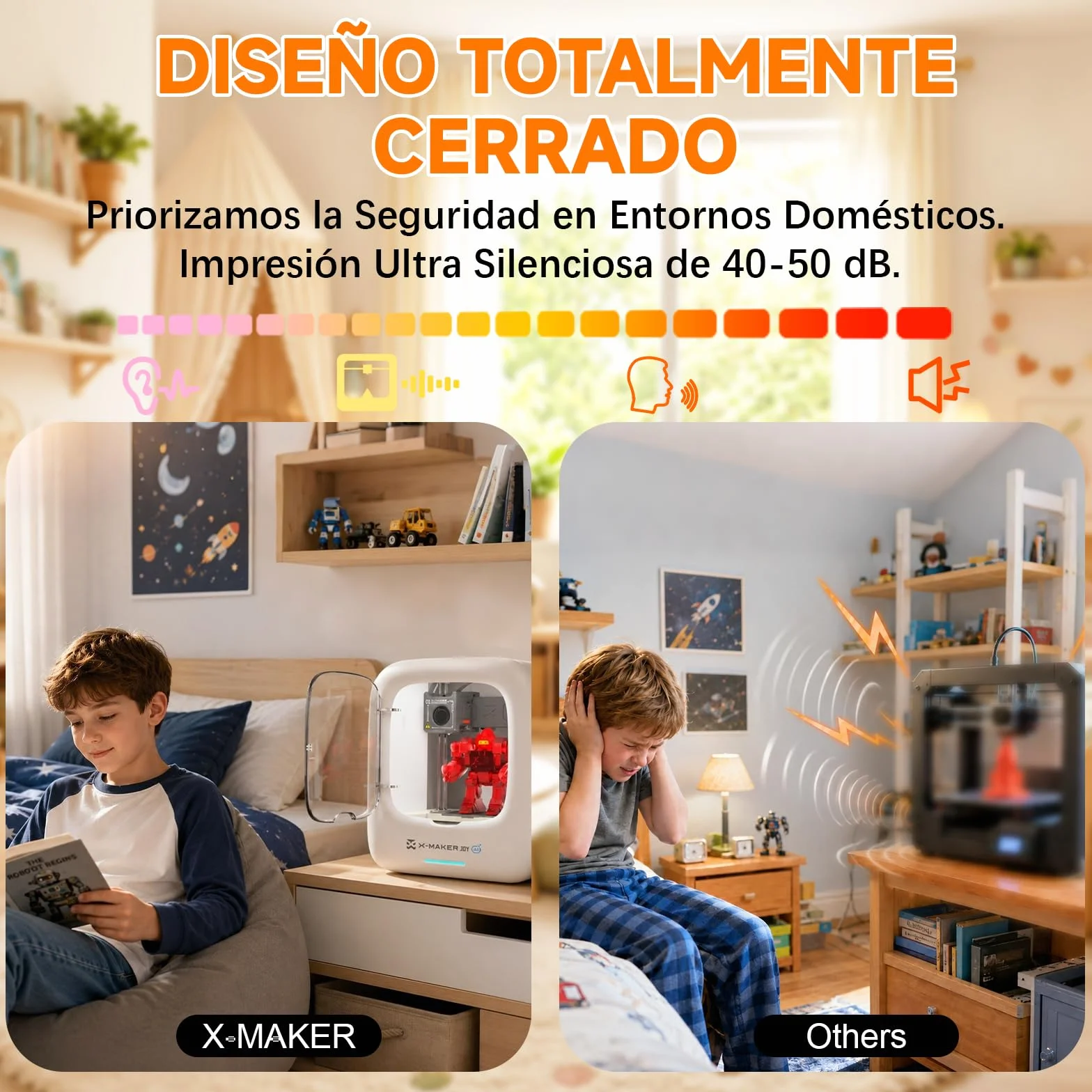 Impresora 3D con IA, 8 Rollos de Filamento PLA, App de Diseño Inteligente, Plantillas 3D y 16 Módulos Mini, Control por App, Time-Lapse, Uso Doméstico