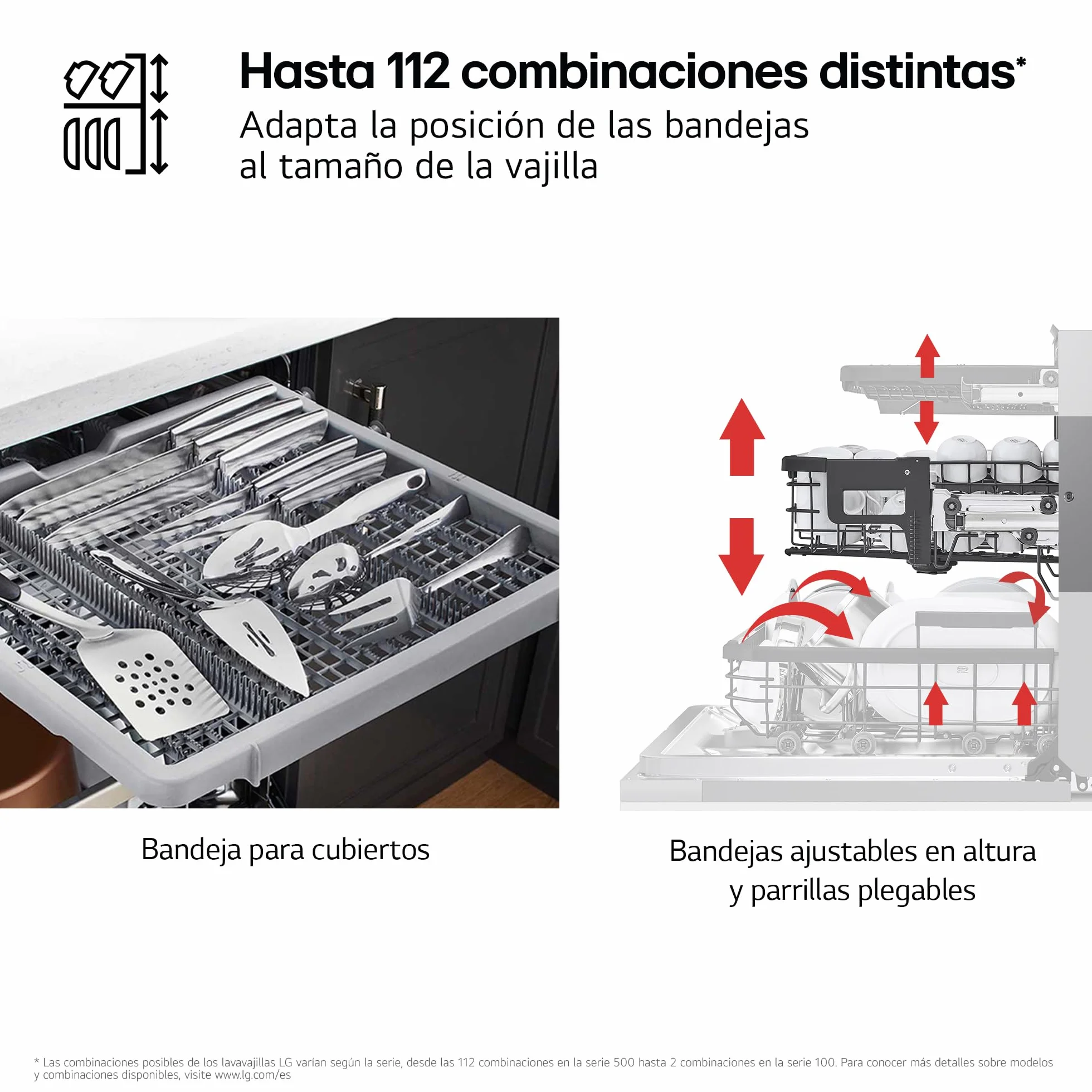 LG DB375TXS Lavavajillas Integrable QuadWash Steam EasyRack TrueSteam Wi-Fi ThinQ Acero Inoxidable 14 Cubiertos