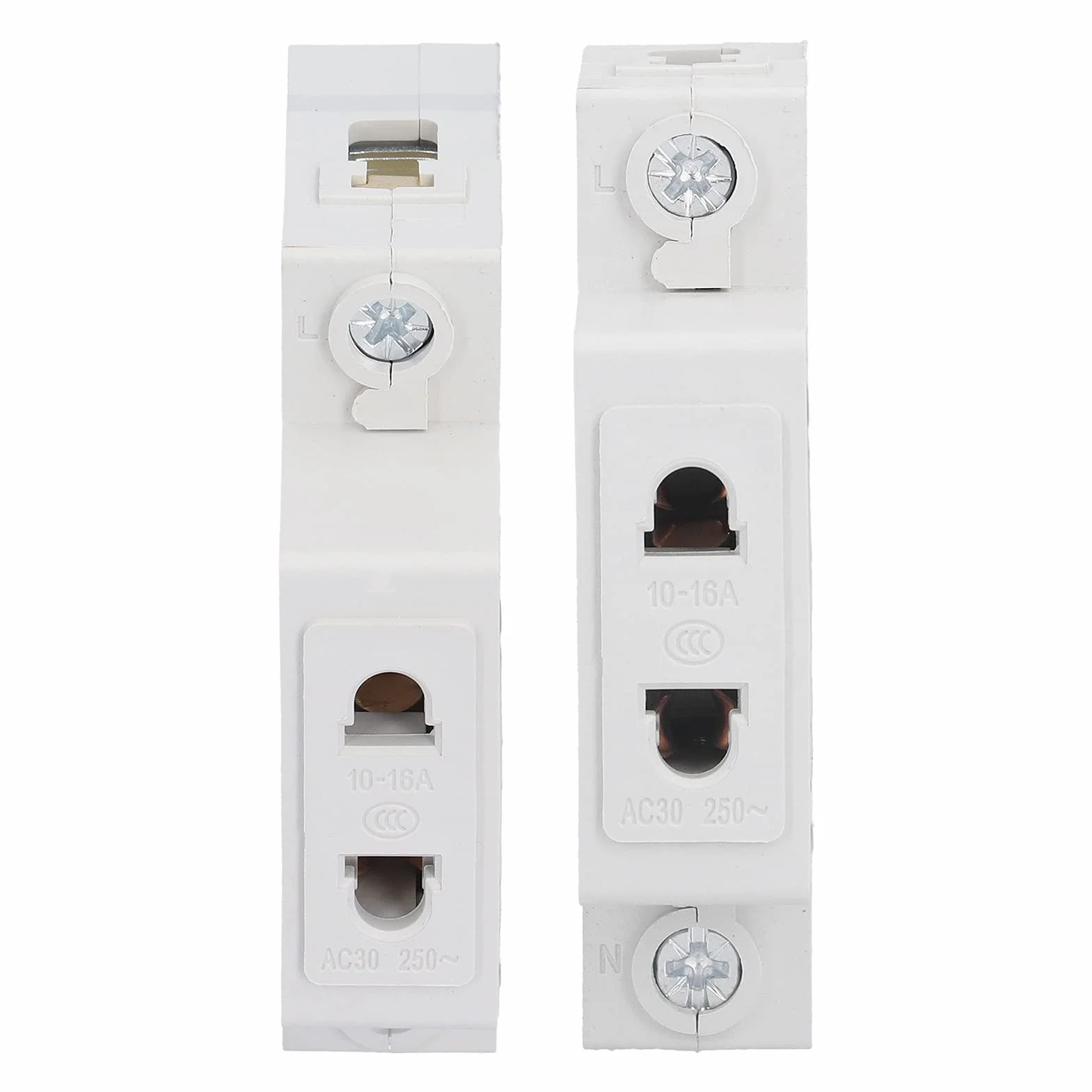 Eujgoov 12Pcs AC30-102 Receptáculo de salida de CA monofásico montado en riel Din 2pin Salida modular para enchufes 250V