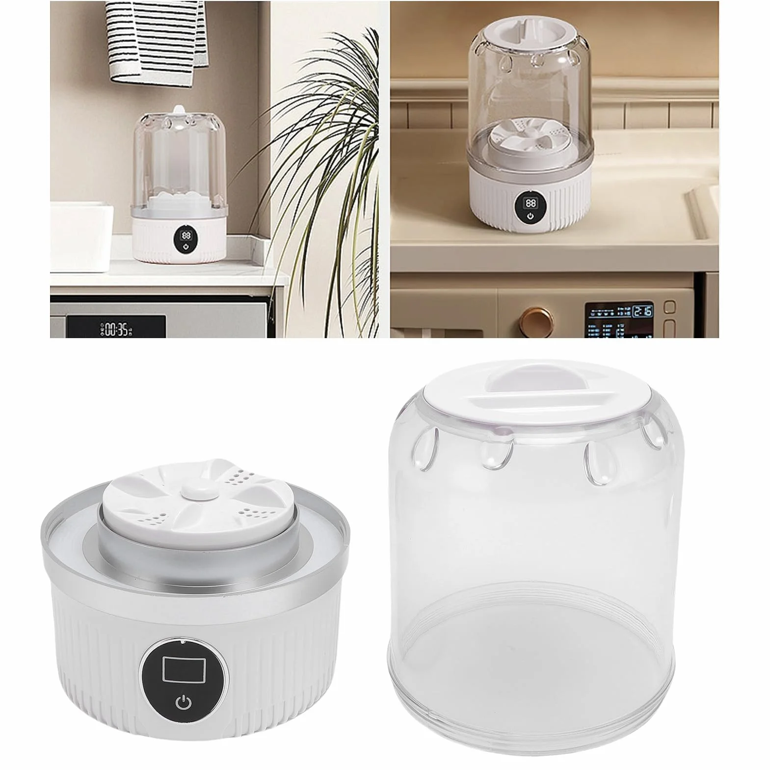 Lavadora Portátil Mini Inalámbrica Recargable para Ropa Interior, Bebé y Calcetines