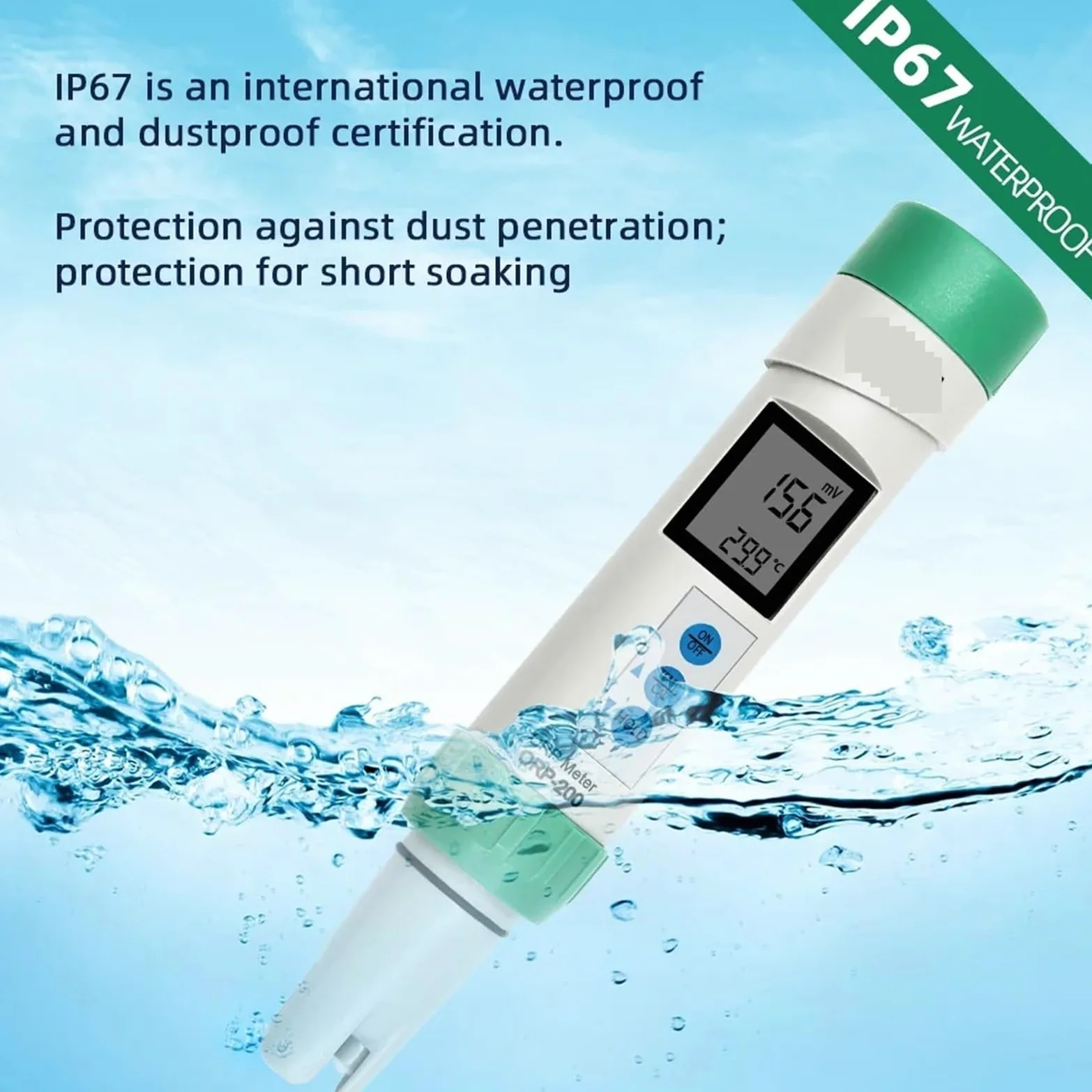 Medidor digital de ORP, pH y TDS, medidor temperatura, resistente al agua con calibración automática, portátil, COM-80/100/200/300/360, Monitor técnico