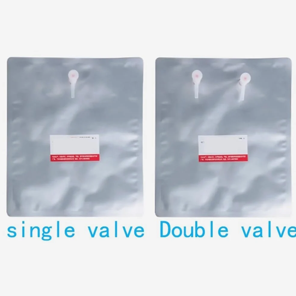 Cristalería de Laboratorio Bolsa de muestreo de aluminio de 5 piezas, bolsa de recolección, bolsa de recolección, válvula simple y doble(0.1L double valve)