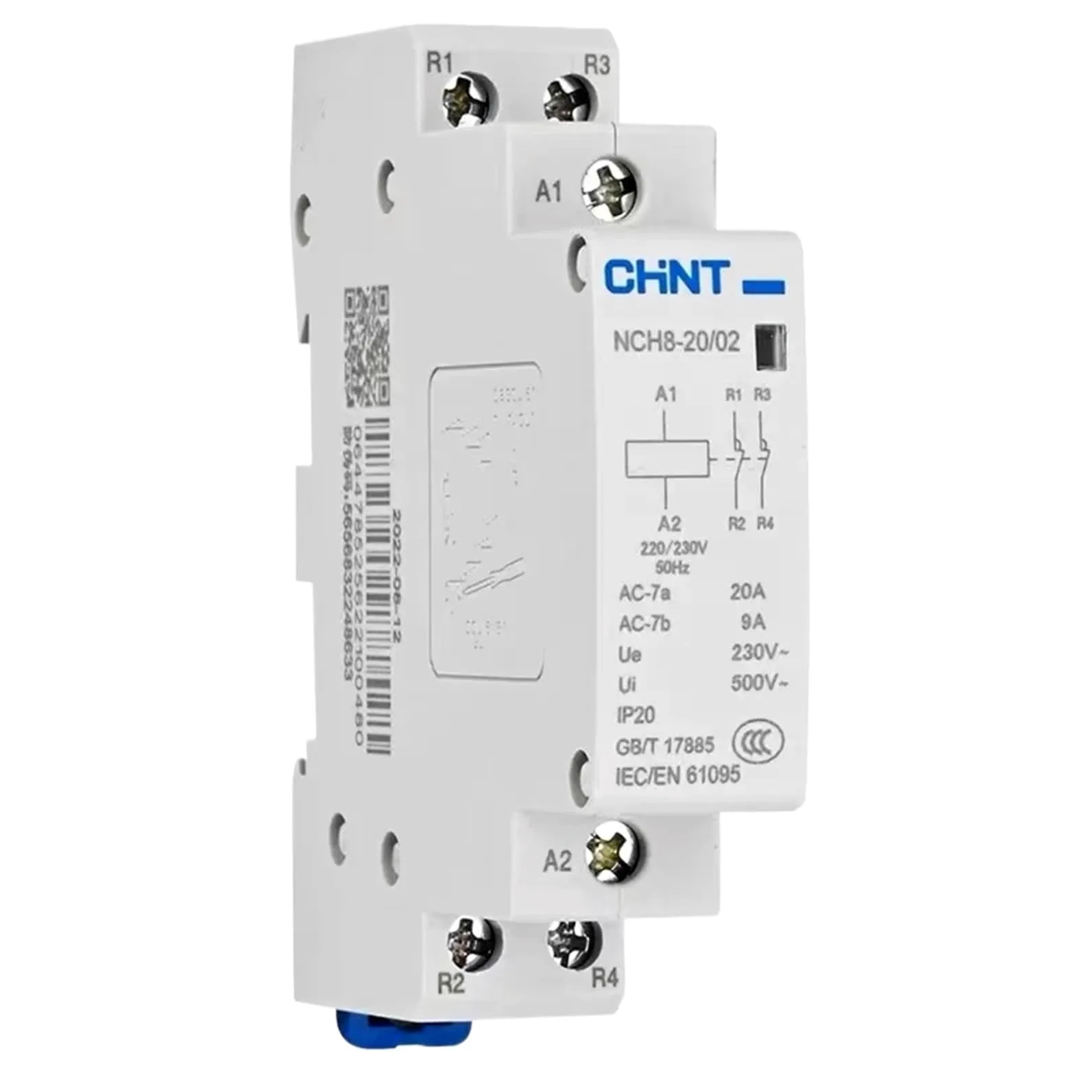 Mini Contactor Modular de CA for el hogar, 220V, 230V, 400V, CA 20A, 25A, 40A, 63A, 1NO, 1NC, 2NO, 2NC, 4NO, NCH8 2, cuatro fases(NCH8-40,4NO)
