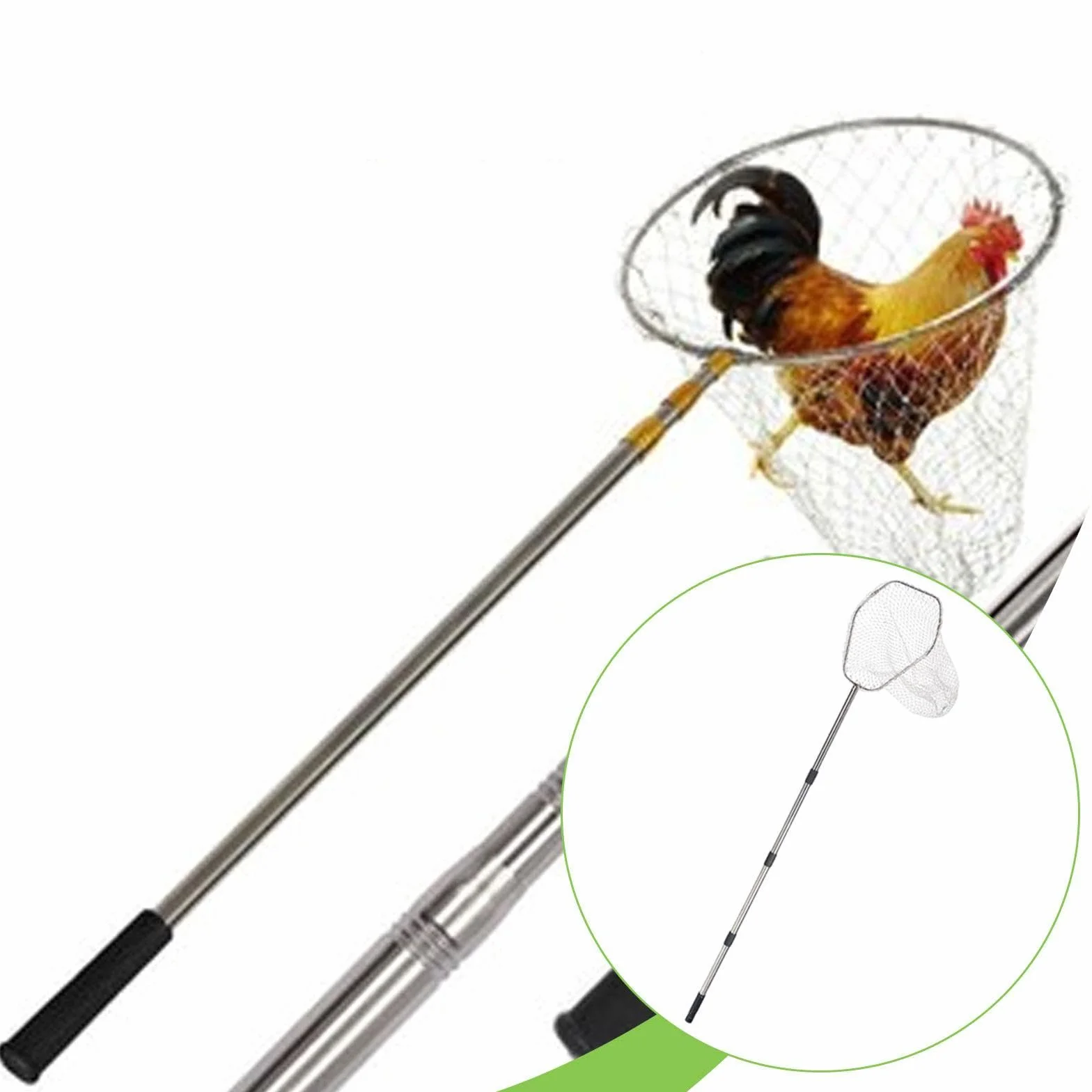 perfk Red para Aves de Corral, atrapa Pollos, Herramienta para atrapar Animales de Granja, Profesional, versátil, práctica, para gallineros, Gatos, con Red