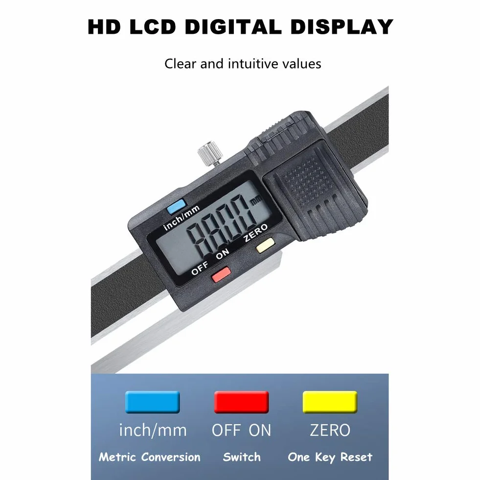 Zunate Calibre digital de altura, calibre digital de altura del truschino 0-150 mm, magnético, calibre electrónico de altura con base de acero inoxidable