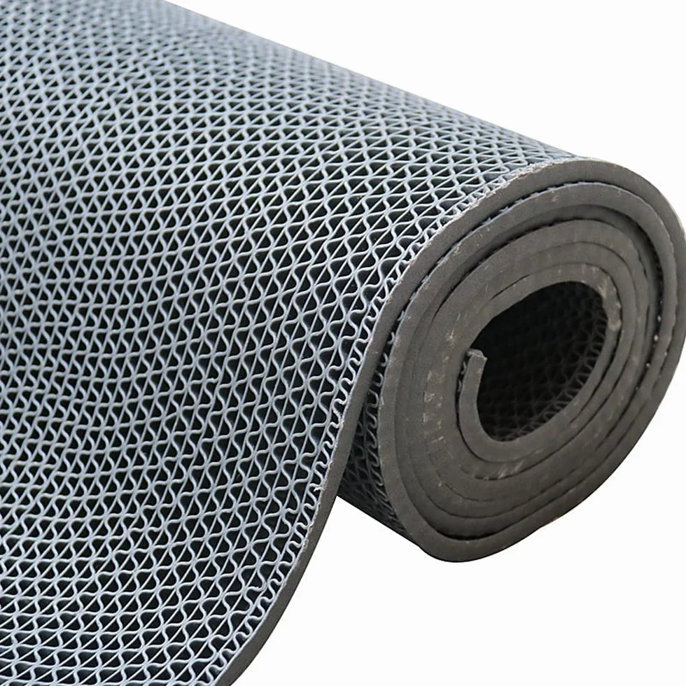 Drenaje antideslizante,Alfombrillas de goma para suelo (90x300 cm, 5.5 mm de grosor, huecas para zona húmeda, pasillo, impermeable, en forma de S, gris, antideslizante, para bar, restaurante