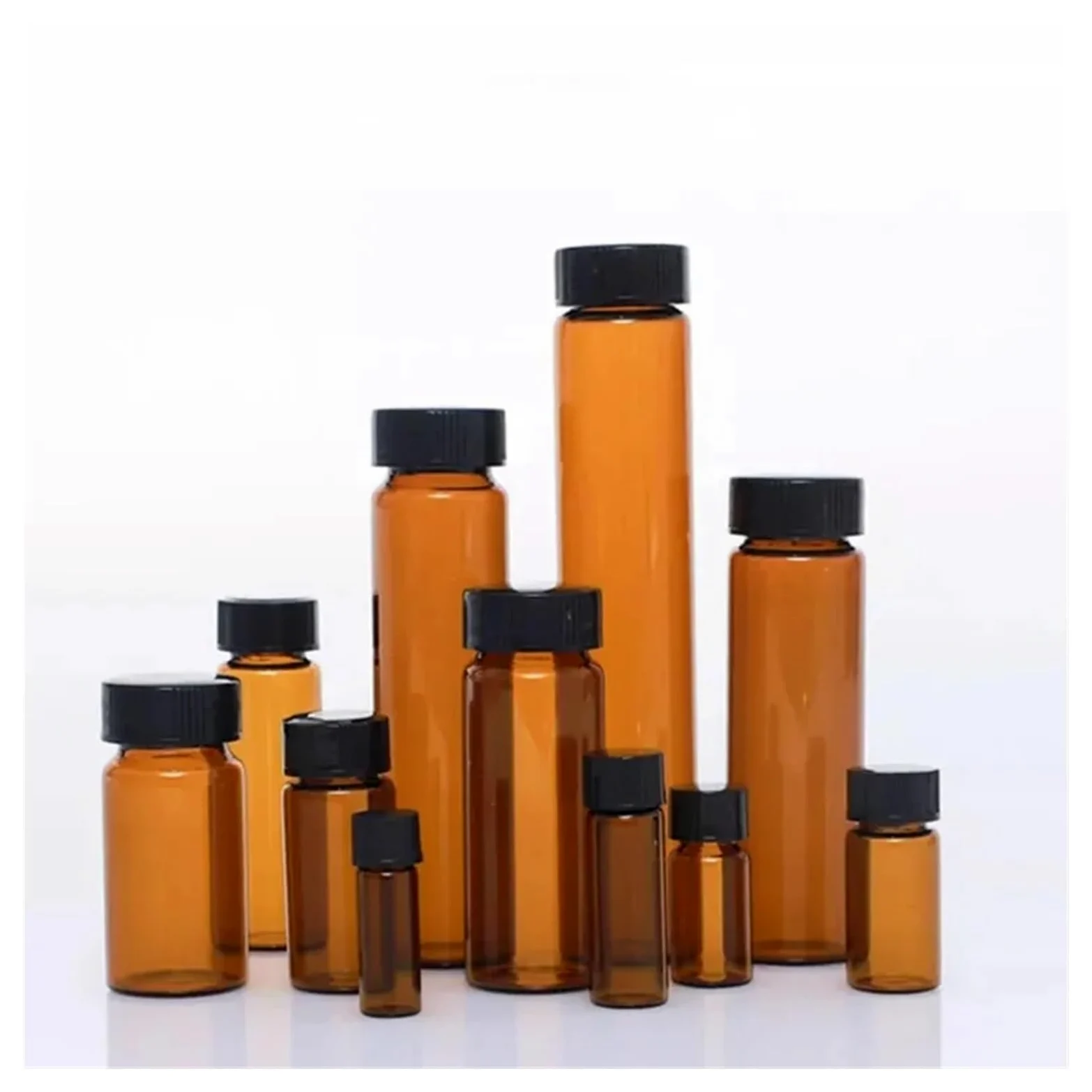 Vial de muestra de vidrio, botella de reactivo de laboratorio, viales transparentes pequeños for experimentos químicos(10ml 22x50mm 20pcs)