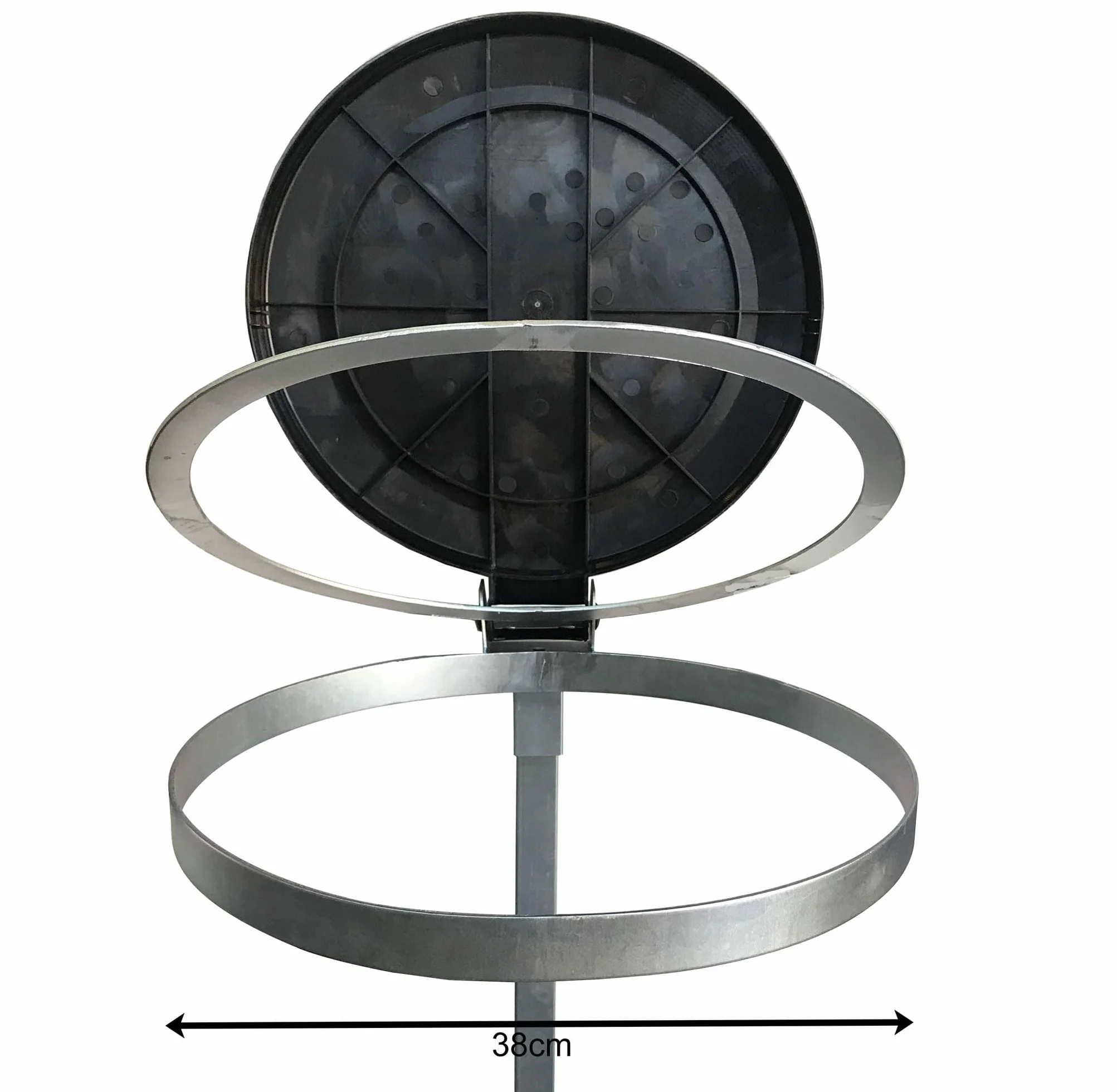 QUICK STAR Soporte para Bolsas de Basura con Tapa y 4 Ruedas | Porta Bolsas de Basura Metálico 120 litros | Robusto Acero Galvanizado | Bolsa Amarilla 120L | Contenedor de Residuos Móvil