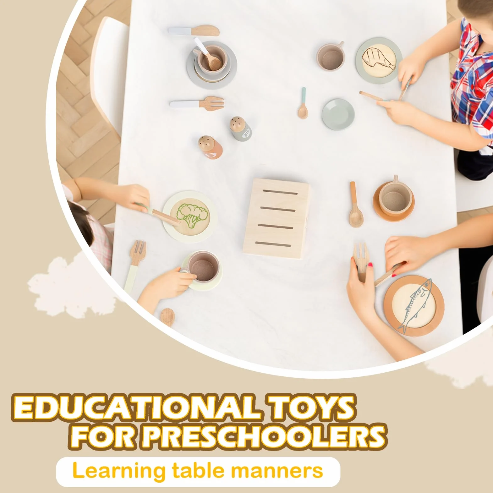 Dreamon Cocinita de Madera Infantil Juguetes de Cocina para Niños 27 Piezas Verde