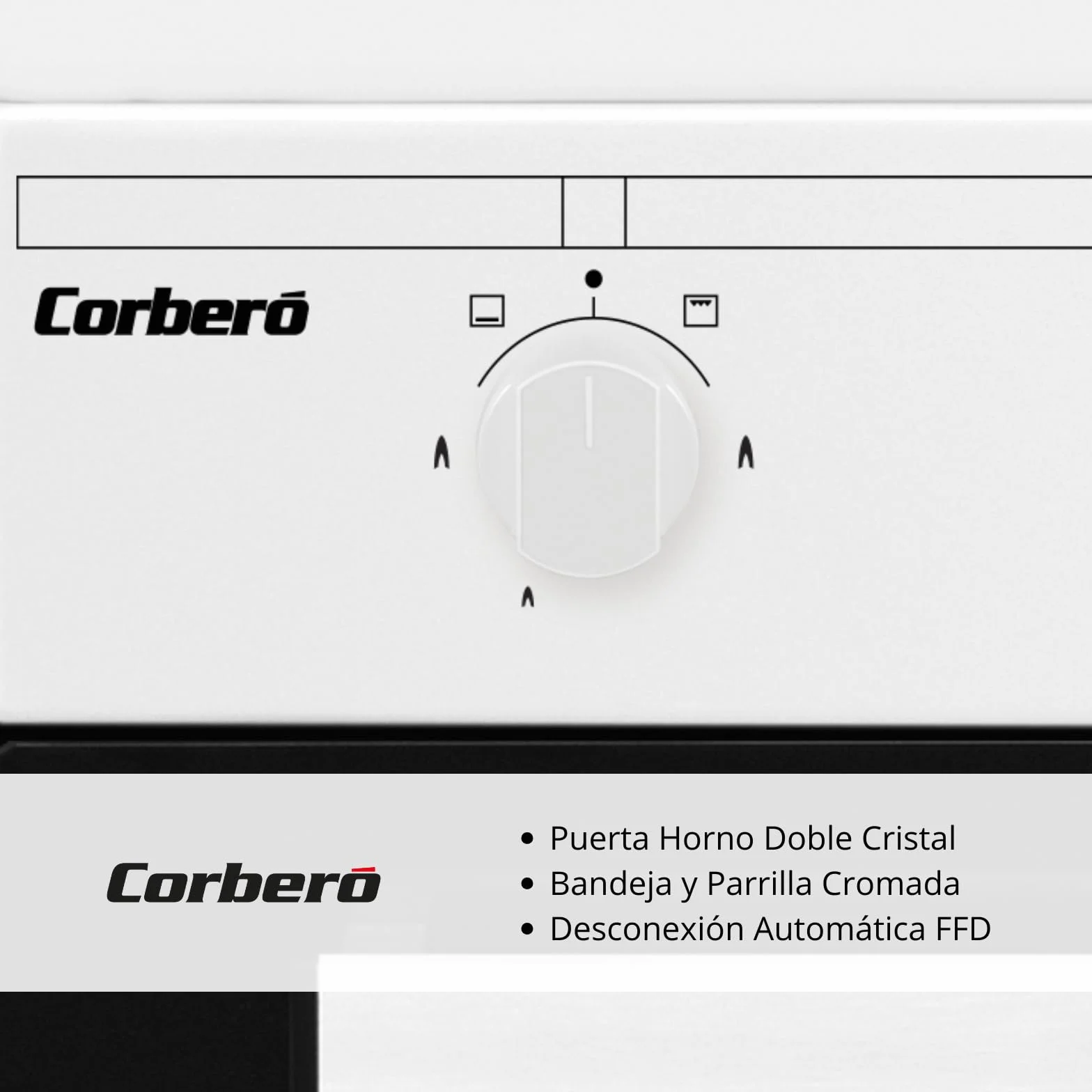 Corberó Cocina Plus 50cm 4 Fuegos Gas Butano Horno 43L Blanco