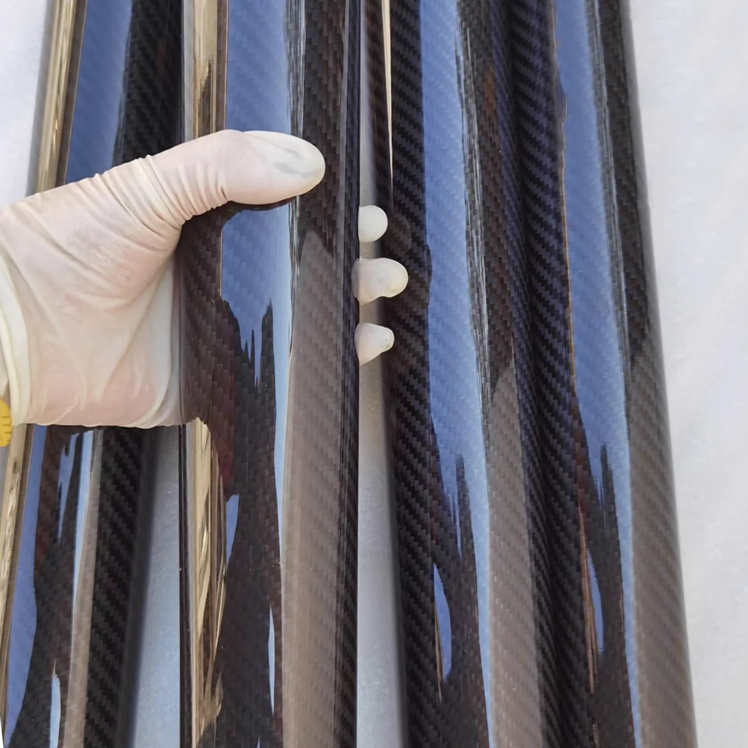 Tubo de fibra de carbono, Tubo redondo hueco de fibra carbono envuelto en rollo 3K, 1m, módulo alto negro brillante, varios tamaños(39x35mm)