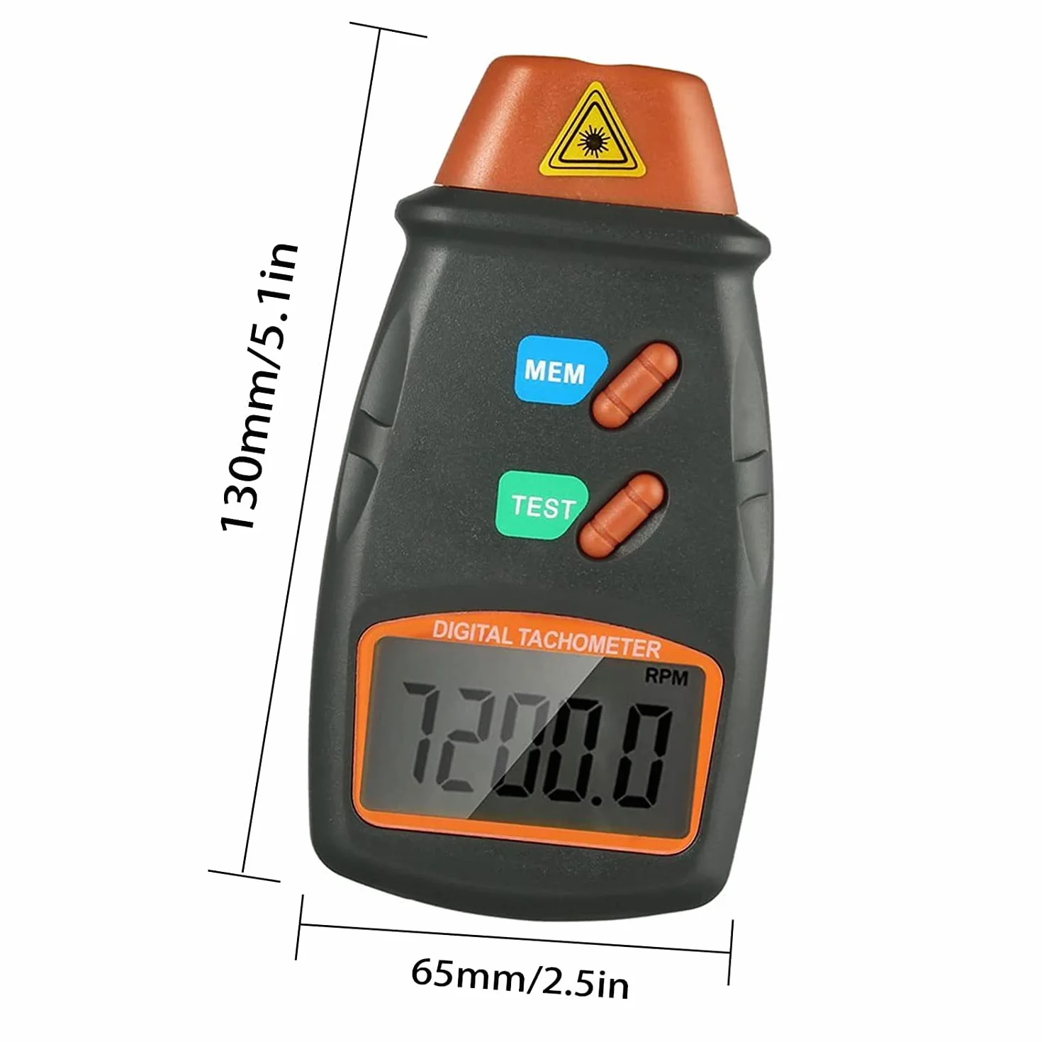 Tacómetro Digital Sin Contacto Láser Rango De Medición 2.5RPM~99.999RPM