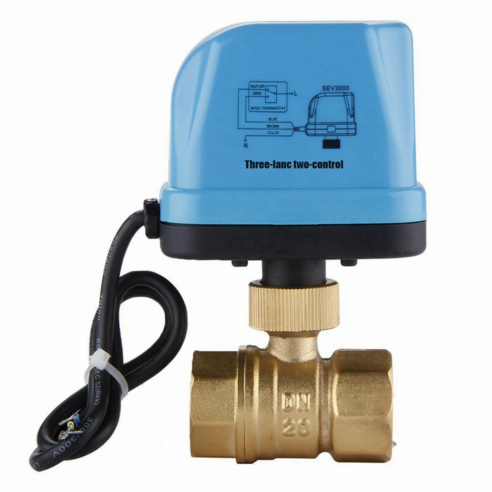 4X VáLvula de Zona de 2 VíAs VáLvula de Dos VíAs Motor VáLvula de Bola VáLvula Eléctrica Eléctrica VáLvula de Bola de InversióN 220V DN20 (G3 / 4 Pulgadas) VáLvula de InversióN