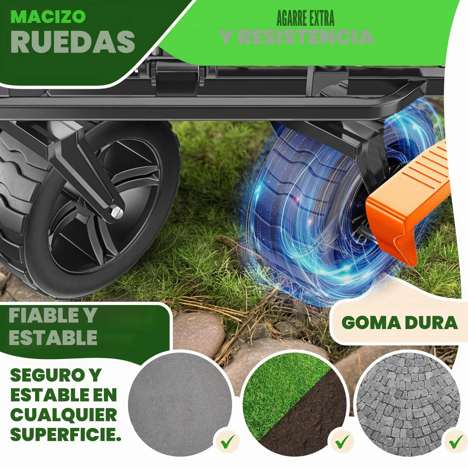 KESSER® Carro plegable GT9000 con techo | Máx. soporta 150 kg, ruedas de goma dura, frenos de estacionamiento (delantero y trasero) | Cerradura, cubierta, clima