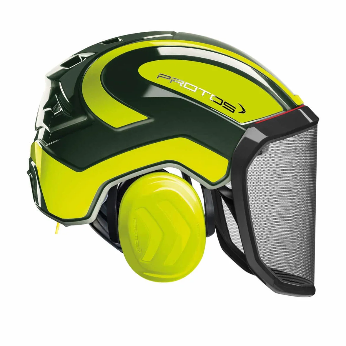 PROTOS® Casco de seguridad Integral Forest protección auditiva, color: negro, equipamiento: visera fina