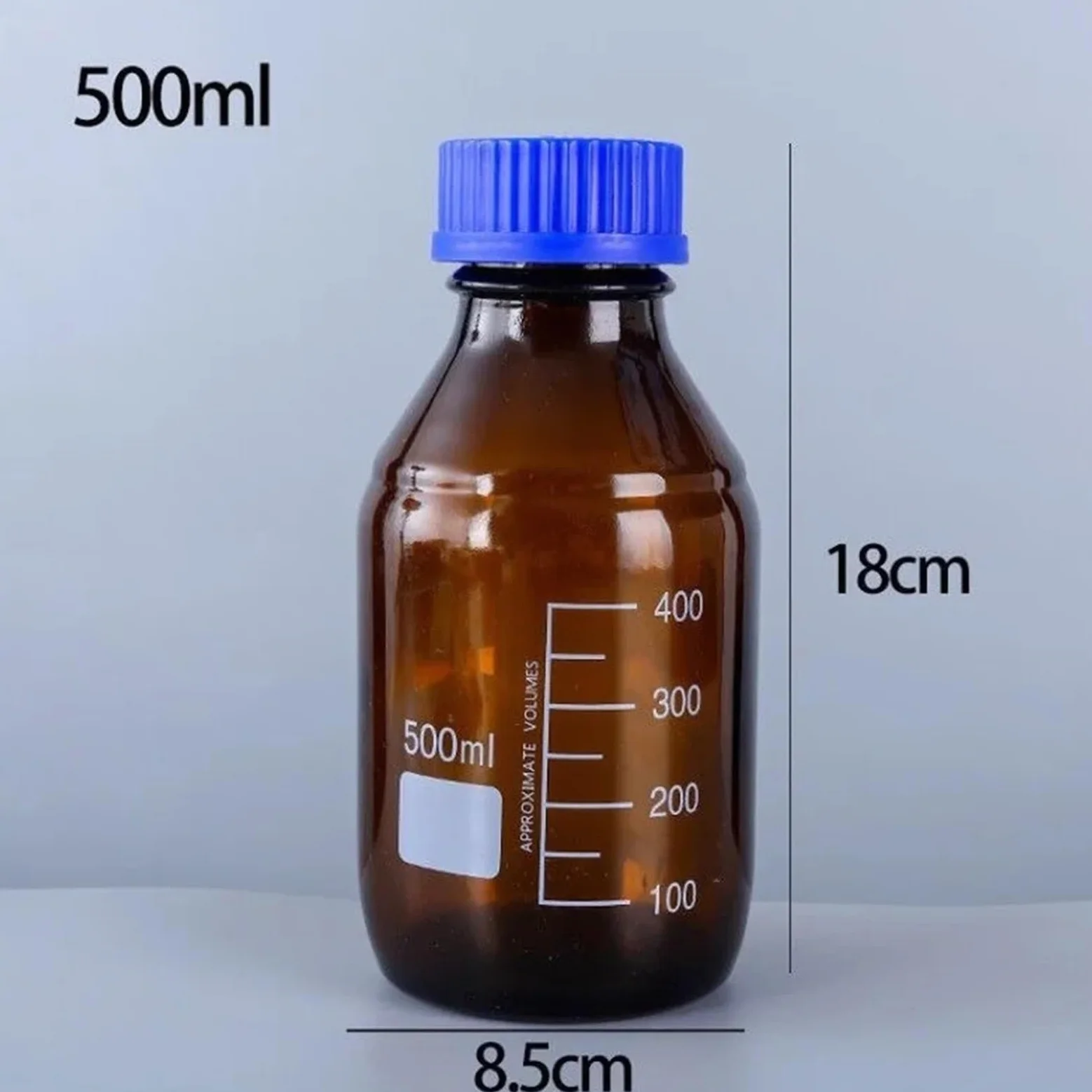 Frasco de vidrio marrón for reactivos y muestras de laboratorio con tapón de rosca, 50-1000 ml (paquete de 9)(1000mL Brown 1pc)