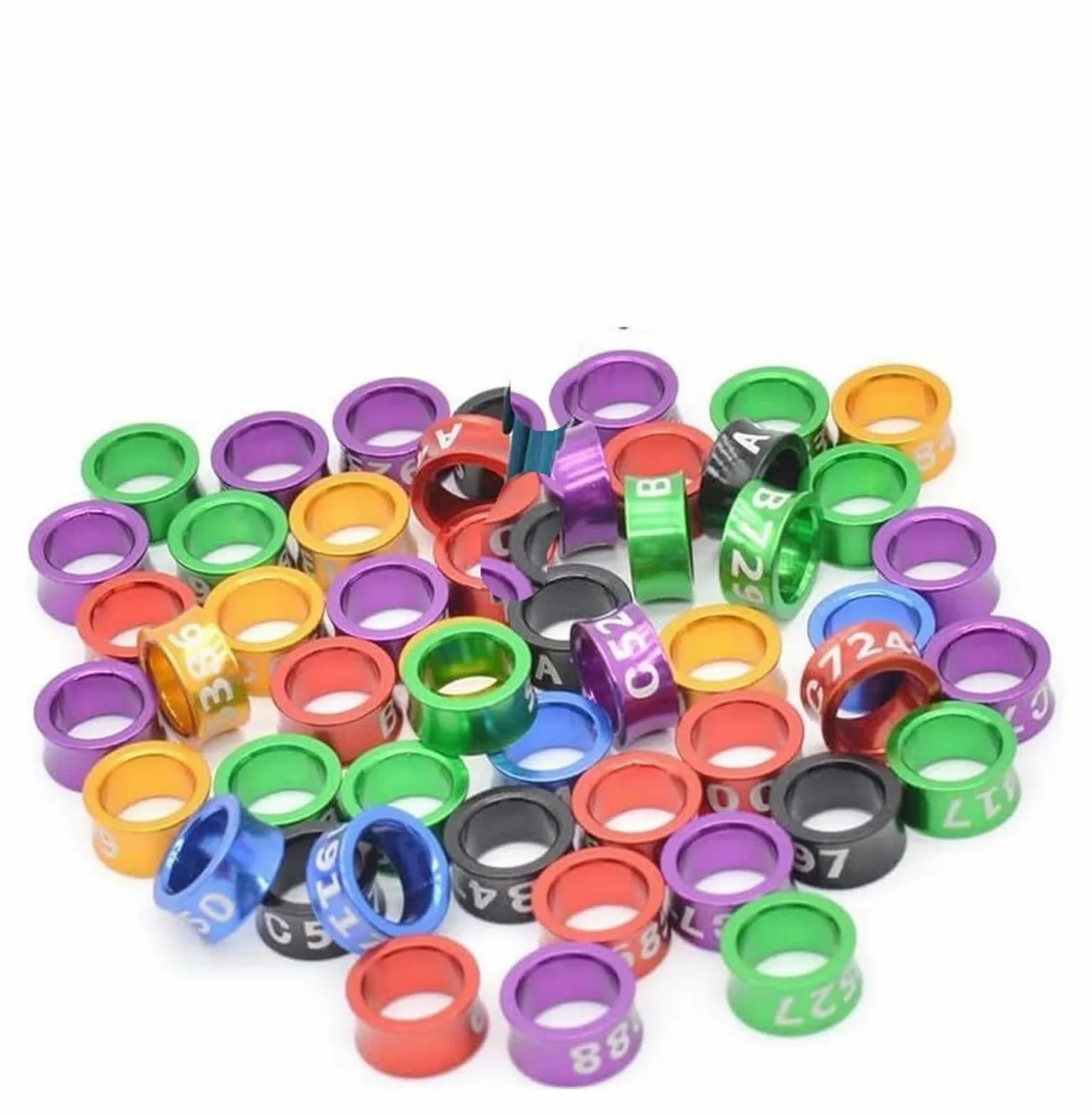 pájaro con las piernas cerradas, Pie de pájaro aluminio abierto, multicolor, 4-8 mm, paquete 50-200 piezas(Mixed Colors8.0mm,200pc)