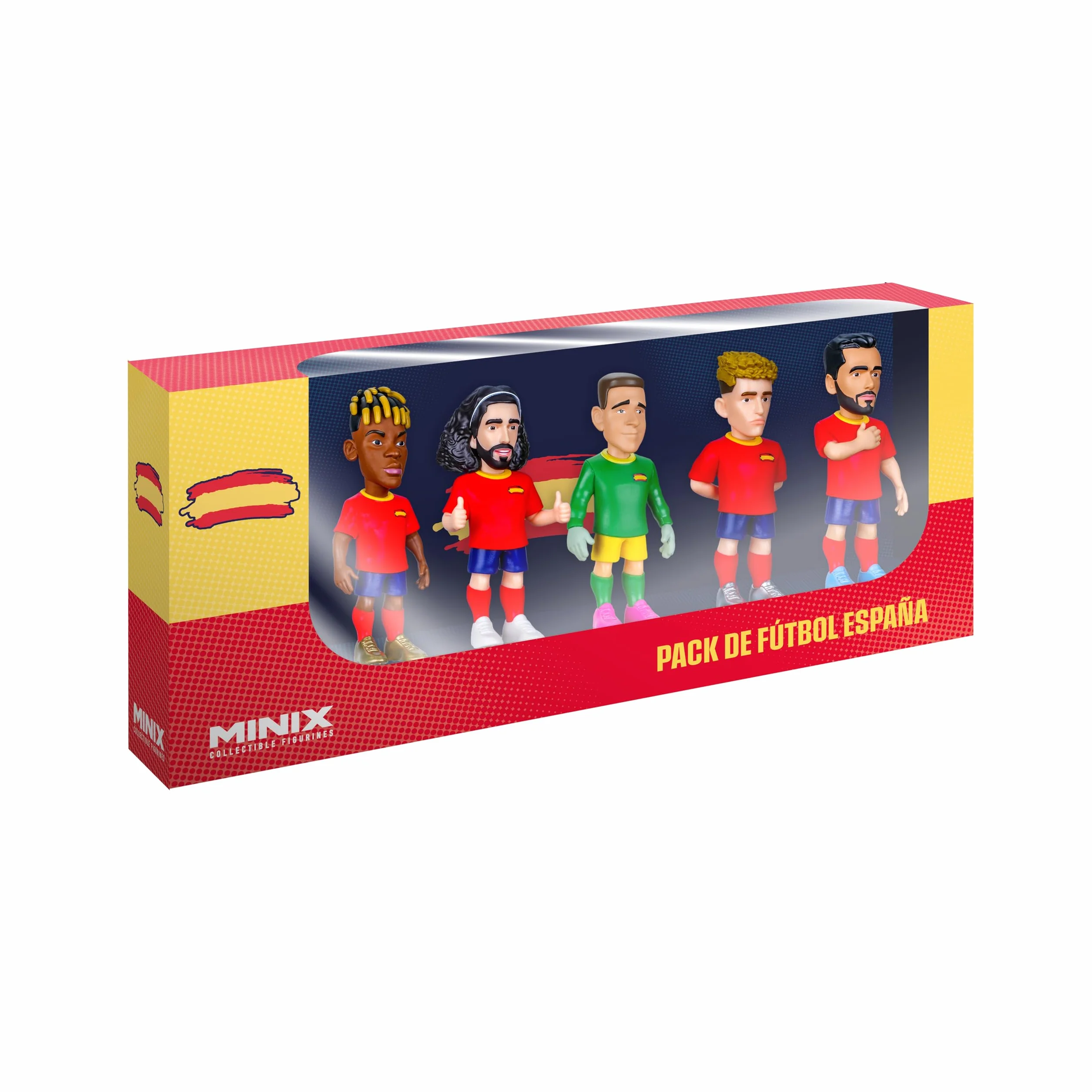 MINIX BANDAI Pack de 5 Jugadores - Selección Española - Coleccionables - Regalo - Juguetes para Niños y Adultos