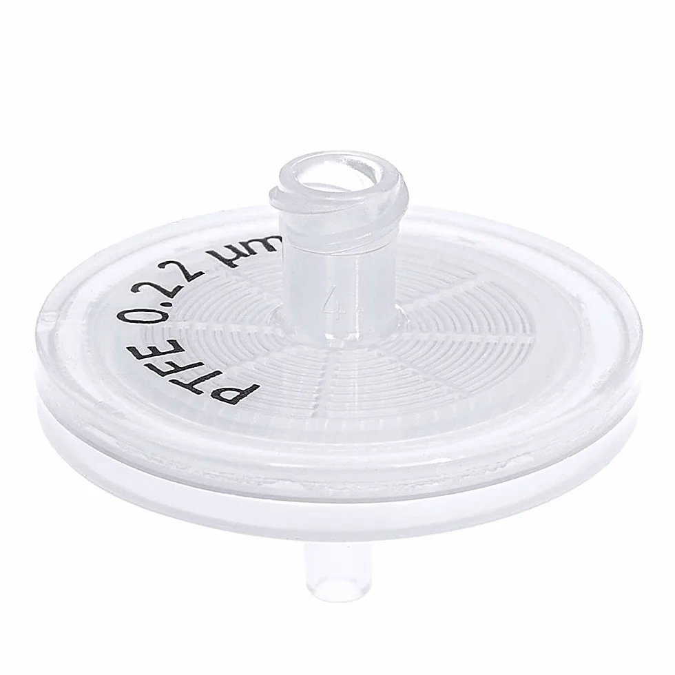GVS Filter Technology, Filtro de jeringa, ABLUO, 25mm, Membrana PTFE HP, 0.22µm, alojamiento PP, 100/pc