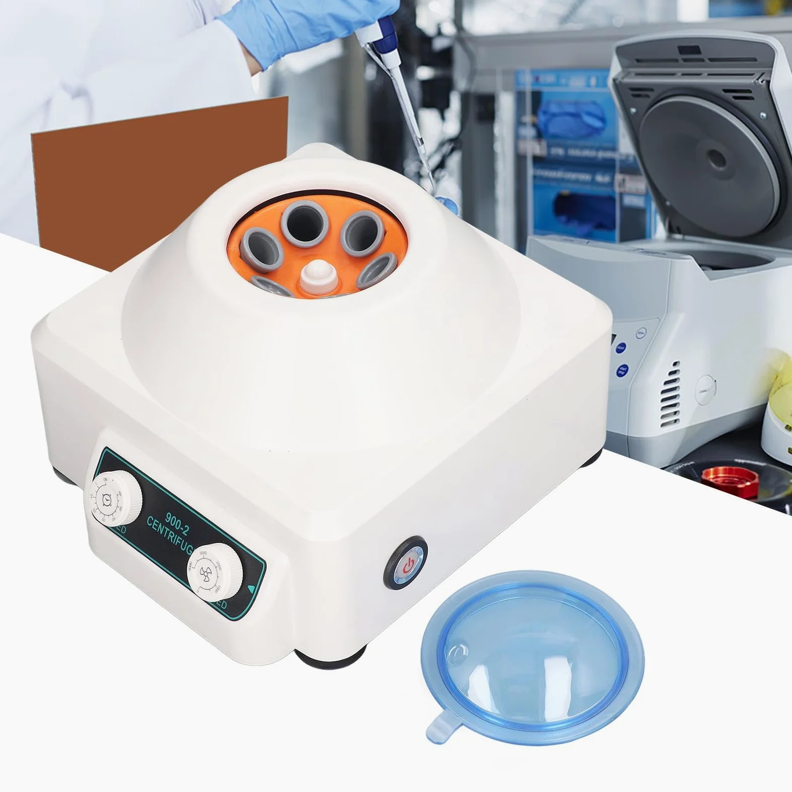 Mini Máquina Centrífuga, 300 a 4000RPM Centrífuga de Sobremesa de Laboratorio, Centrífuga Eléctrica Portátil de Bajo Ruido para Sangre, Plasma (Enchufe europeo 220V)