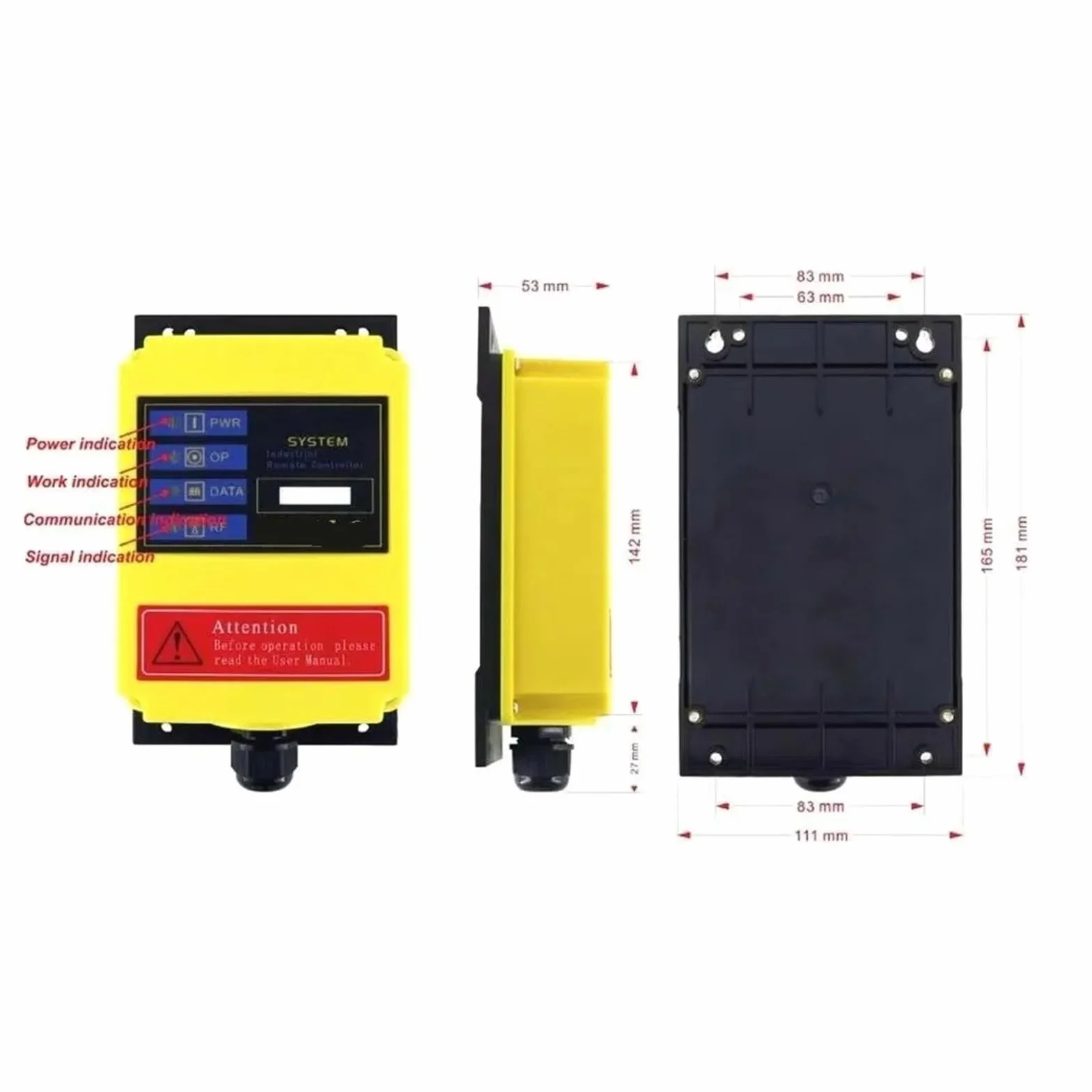 Interruptor de control remoto for grúa industrial A2S (1 unidad, 1 receptor, 1 transmisor, CA 220 V)
