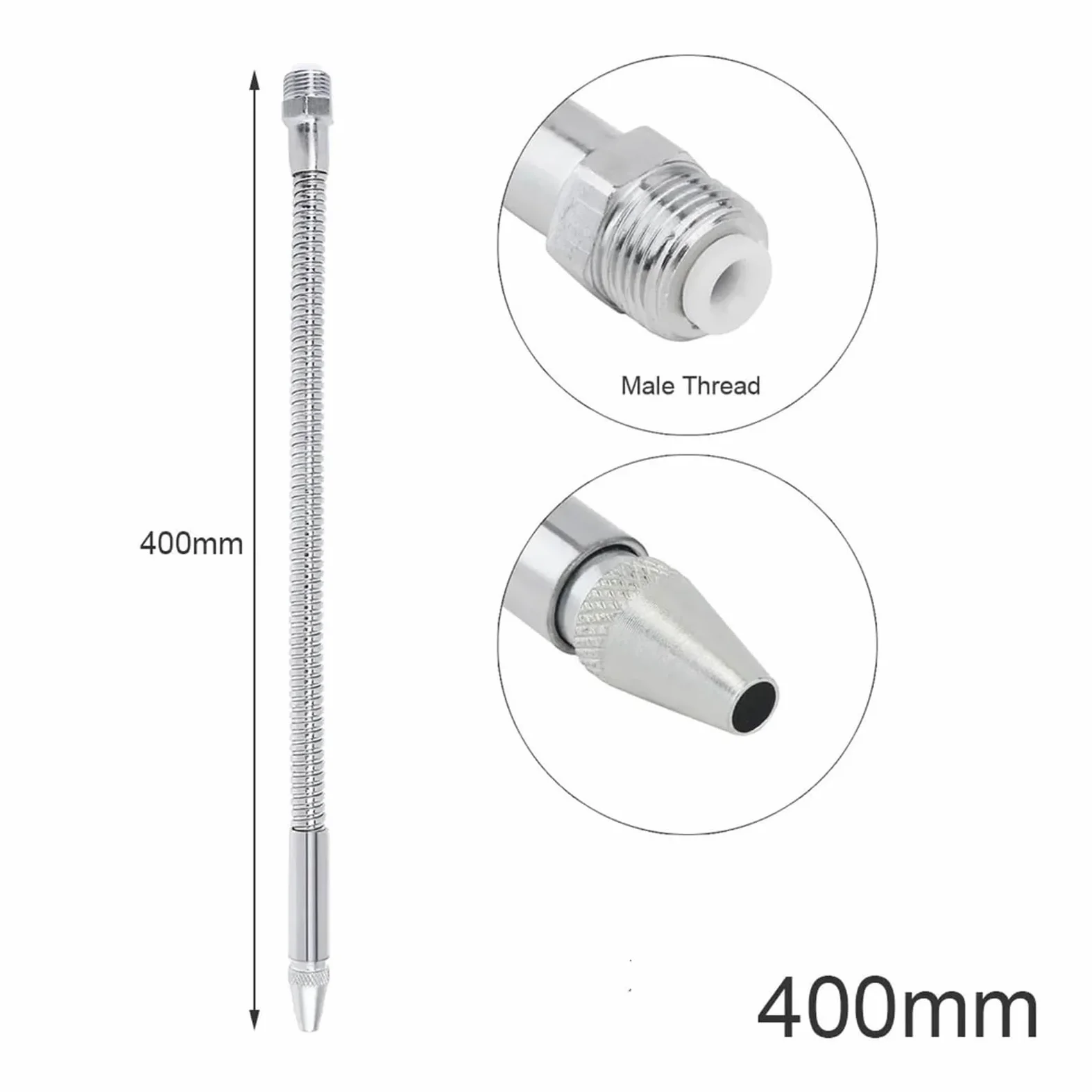 Manguera de metal flexible para máquinas CNC, tubo de refrigeración de agua y aceite de 400-700 mm con boquilla redonda