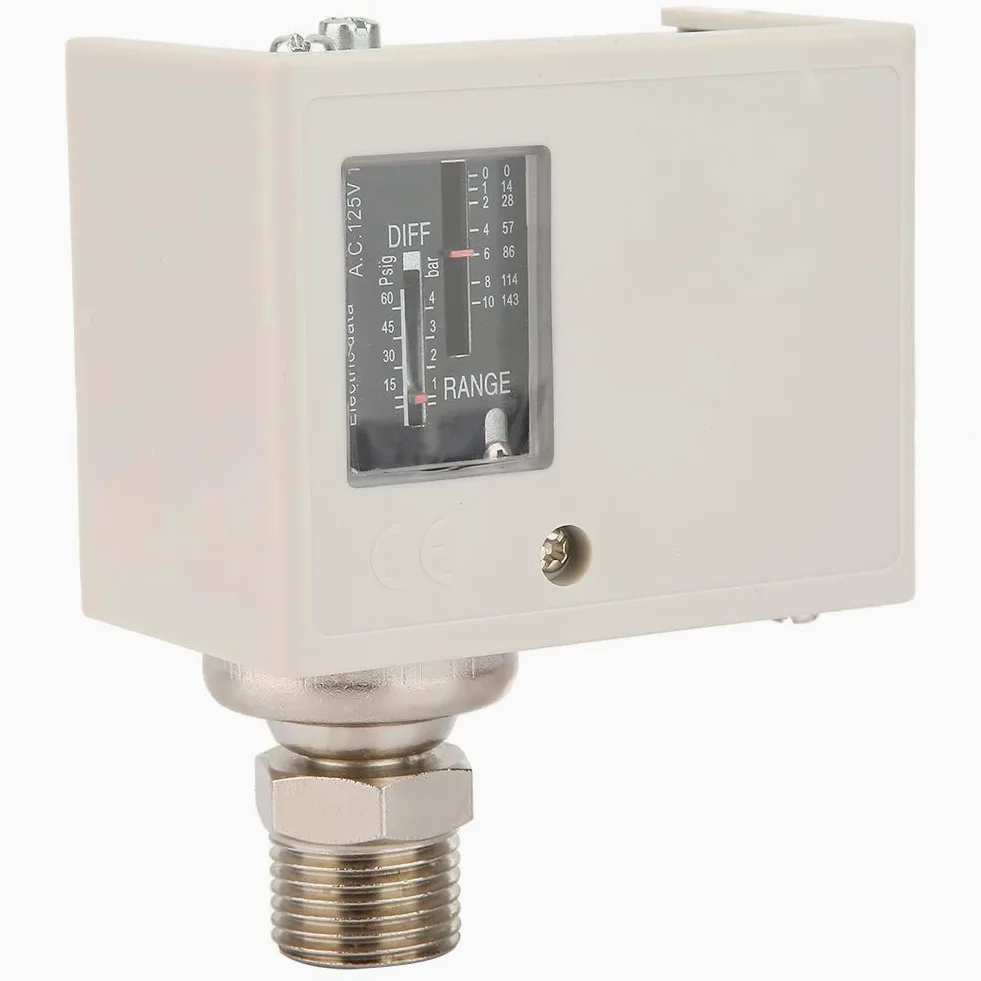 Interruptor de Control de presión G1/2'', Interruptor de Control de presión electrónico de Bomba de Agua del compresor de Aire, con Soporte de Montaje