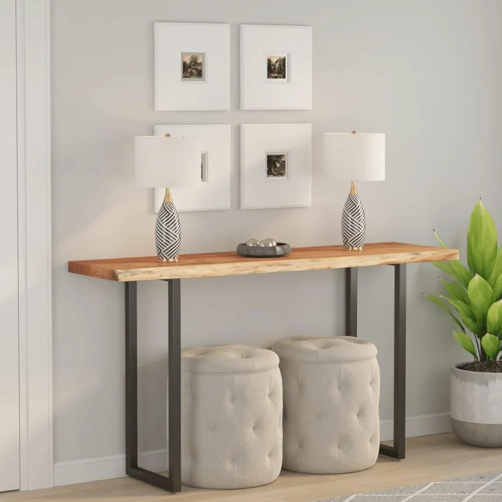 vidaXL Tablero Rectangular, Superficie de Mesa Auxiliar, Tablero de Repuesto, Superficie de Comedor, Madera de Acacia Borde Vivo 140x40x2,5 cm