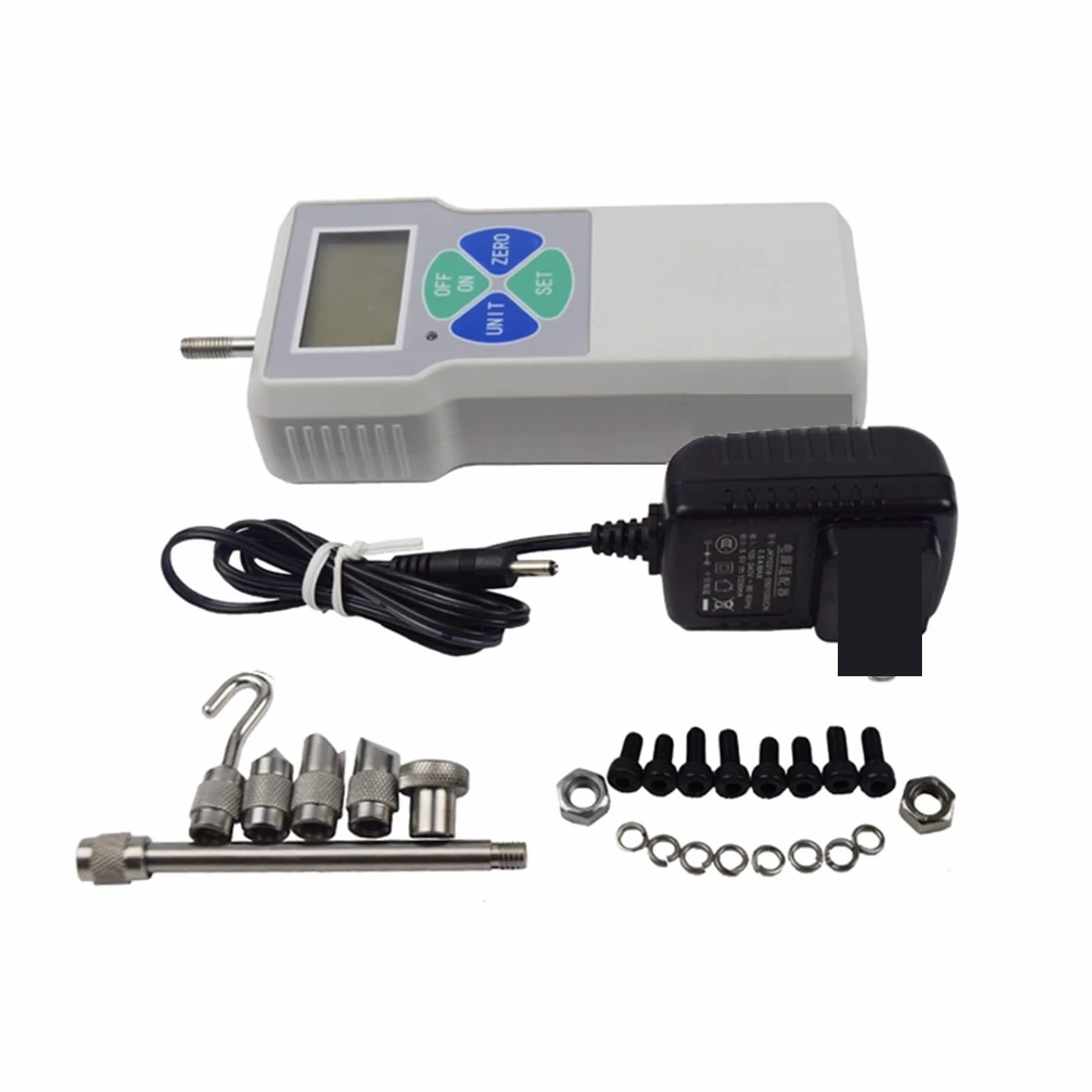 Medidor de fuerza digital, 200N Force Tester Gauge Meter Medidor de fuerza digital Cuatro unidades Lb, N, Kg, Portable Pull Push Force Gauge Instrumento de medición Dinamómetro(SF-20)