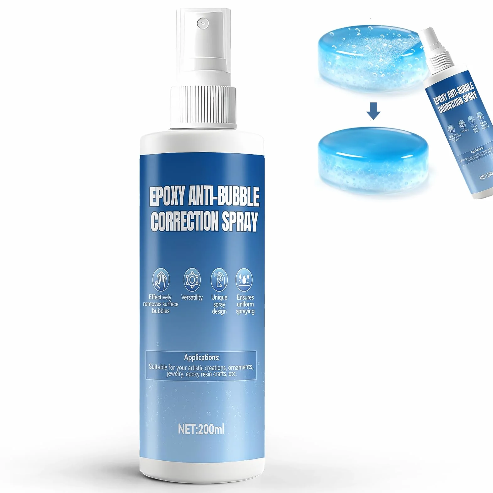 Spray Anti-Burbujas Para Resina Epoxi, Elimina Burbujas Superficiales, 200ml
