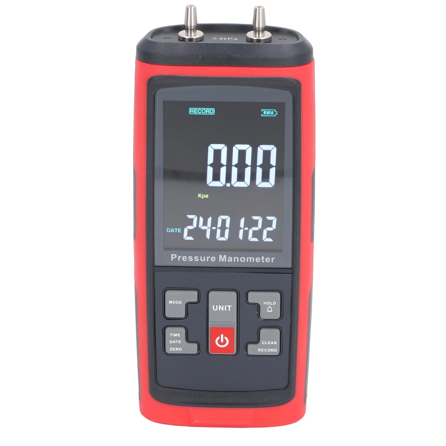 Manómetro de presión digital con registro de datos, manómetro diferencial de alta precisión, probador de presión de aire de doble puerto con rango de ±4 kPa para laboratorios de