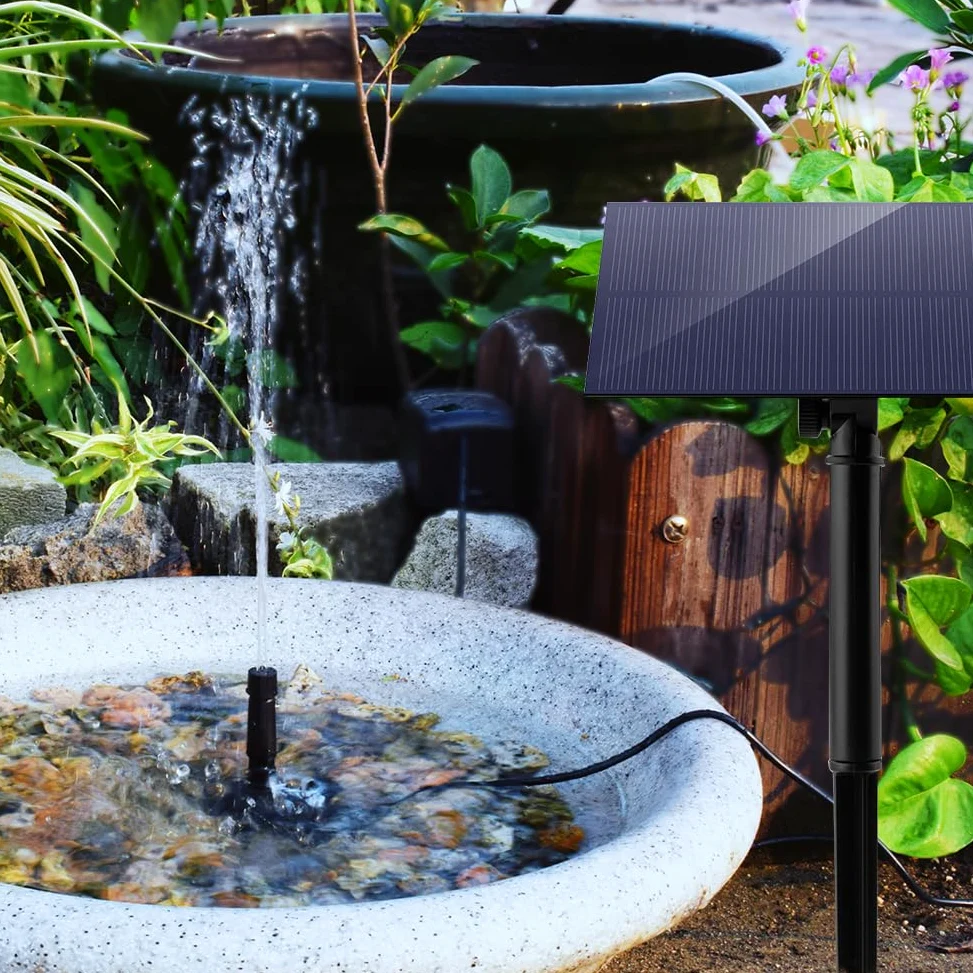 Paneles solares, 5W 5V Panel de energía solar Bomba agua Decoración jardín con