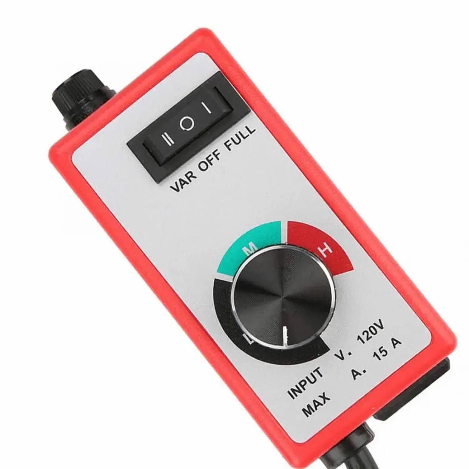 Regulador de Velocidad de 120V, Ventilador de enrutador 15A, Controlador Variable, reóstato de Motor eléctrico, regulador de Motor Rojo