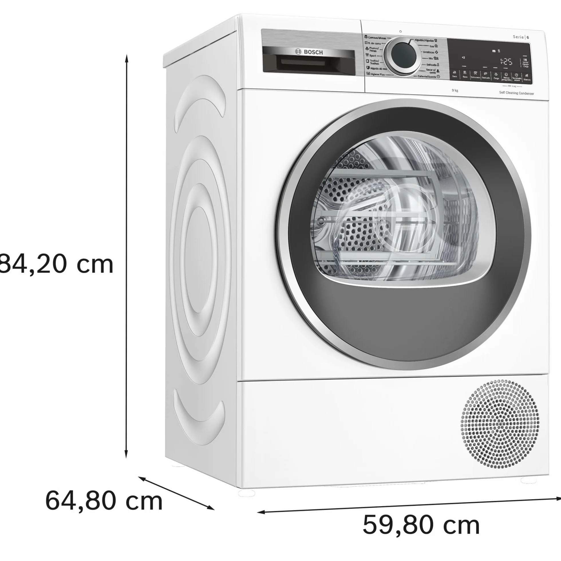Bosch Serie 6 Secadora con Bomba de Calor 9 kg AutoDry WQG245D1ES Blanco