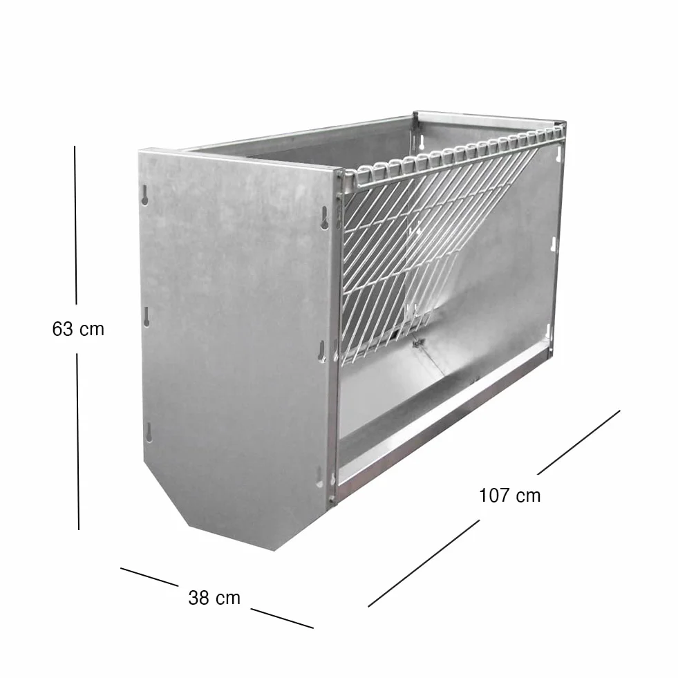 Forrajera de Pared – Comedero para Ovejas, Corderos y Cabras – La Fijación Asegura su Estabilidad – Rejilla para Rellenar Cómodamente y Evitar Despilfarro - Exterior e Interior – Chapa Galvanizada