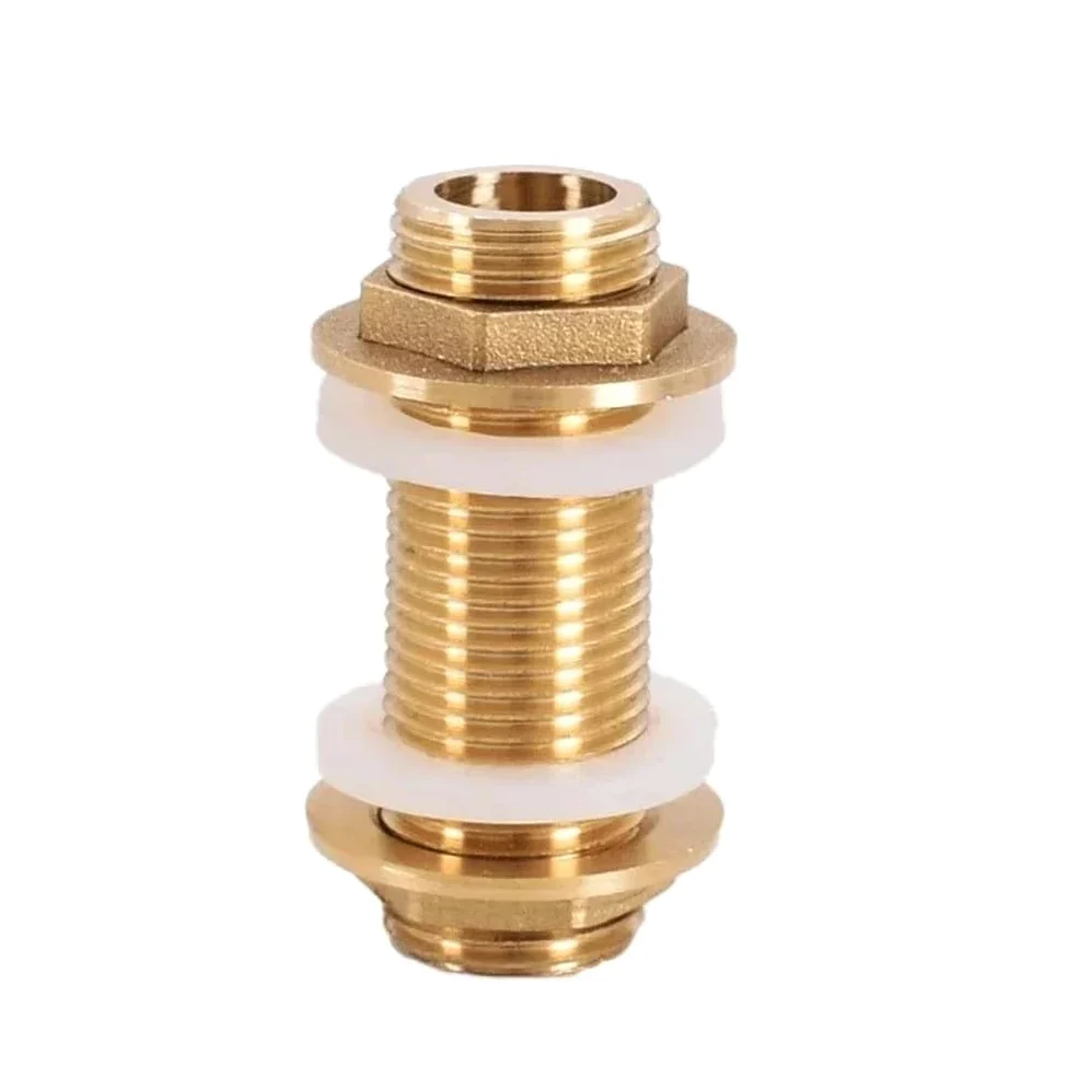 Conector de tubería de latón roscado completo macho BSP de 1/4", 3/8", 1/2" y 3/4", BSP1I2 L 50 mm