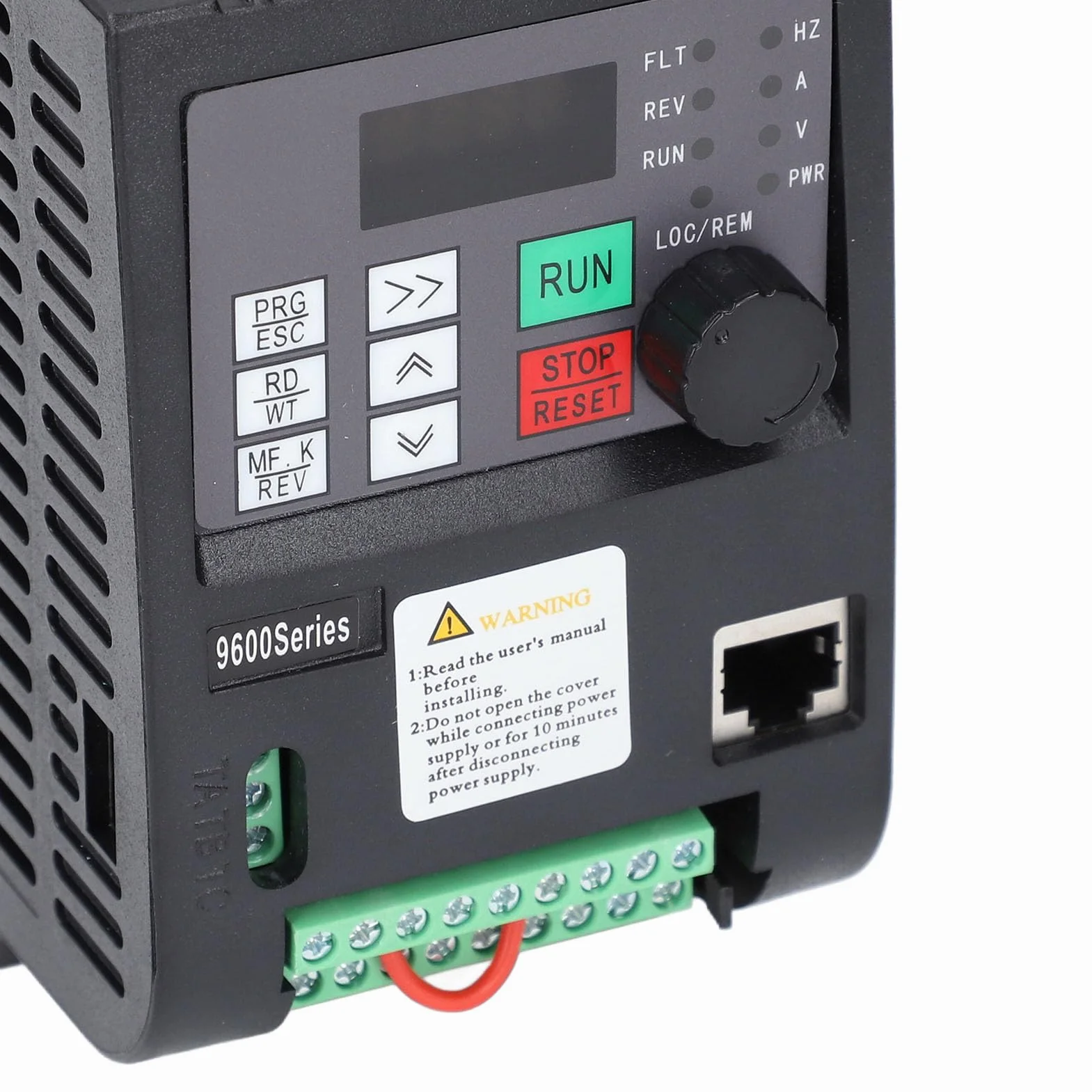 Inversor Solar Monofásico 2.2KW, Control de 8 Velocidades Entrada 200‑400VDC Salida 0‑220VAC Variador de Frecuencia con Controlador MPPT y Ventilador de Enfriamiento 24V DC