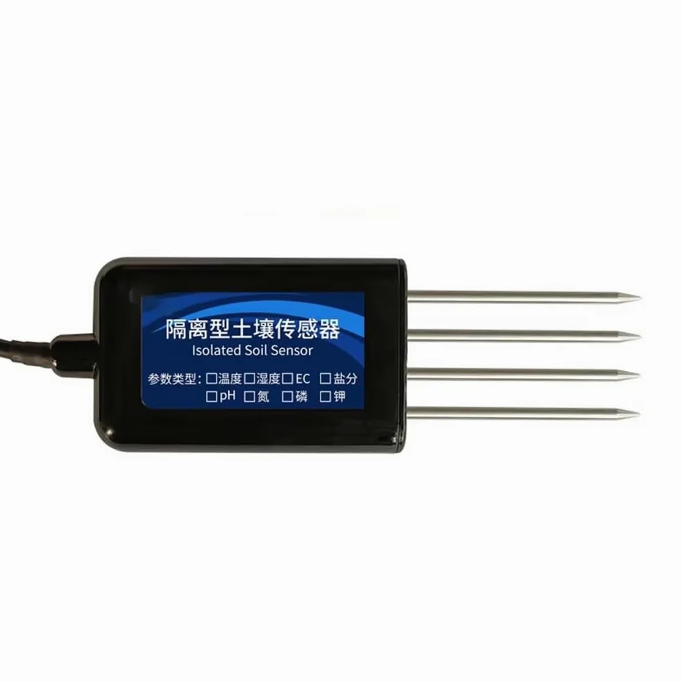 Sensor de suelo aislado, temperatura, humedad, nitrógeno, fósforo, potasio, valor de pH, detector de sal RS485