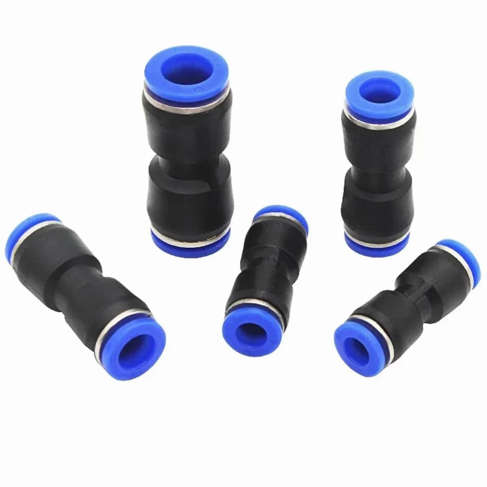 100 conectores neumáticos rápidos de PE, PU y PY de 4, 6, 8, 10 y 12 mm. Conectores en T de 3 vías for mangueras y tubos de plástico.(14mm(100pcs),PW)