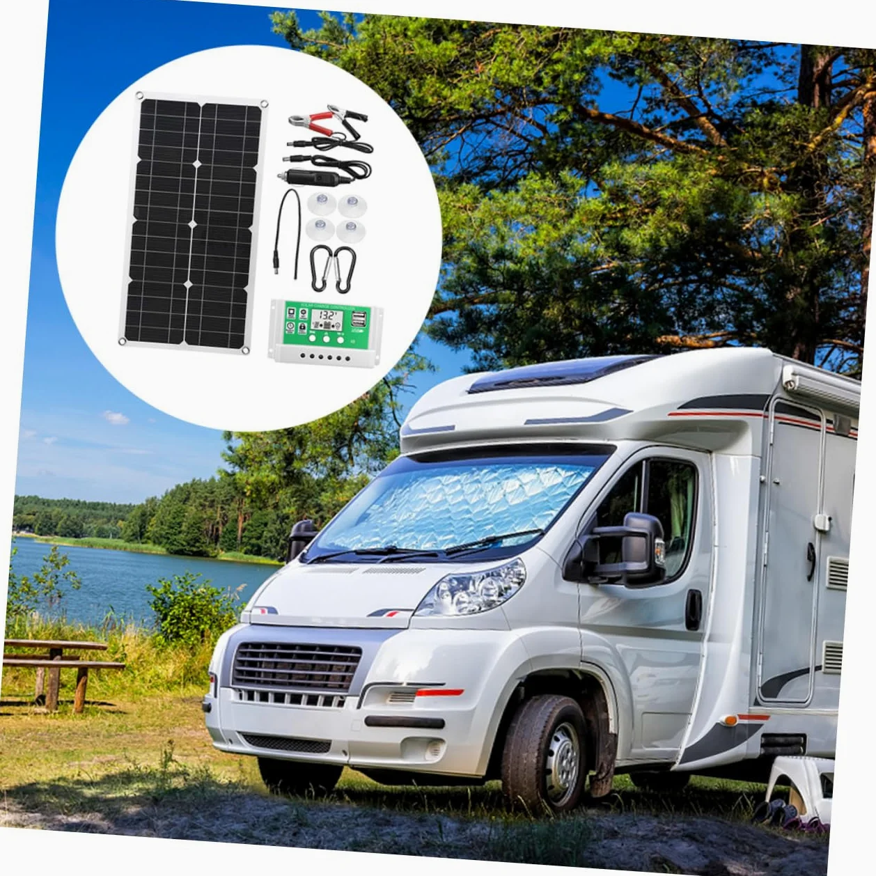 Hemobllo Panel Solar Fotovoltaico y Duradero Protección De Emergencia Para Vehículos