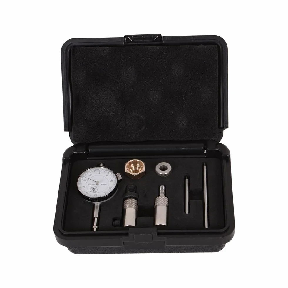 Kit de indicador de esfera con adaptadores de bujía de 10 mm y 14 mm, para sincronización de encendido TDC y afinación del motor, herramienta de medición de precisión profesional