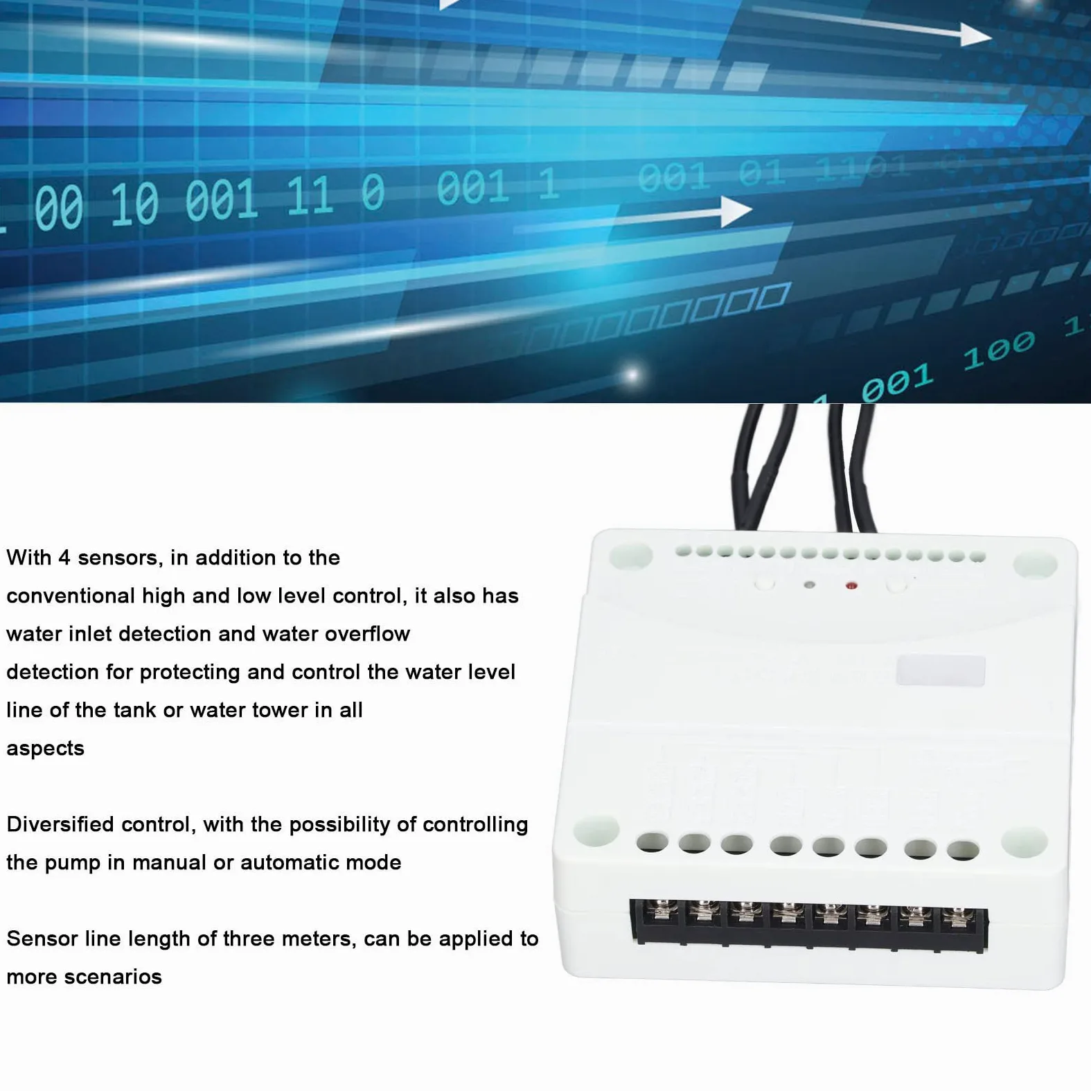 Controlador automático de Nivel de líquido sin Contacto Sensor de Tanque de Agua AC220V para fábricas y Laboratorios