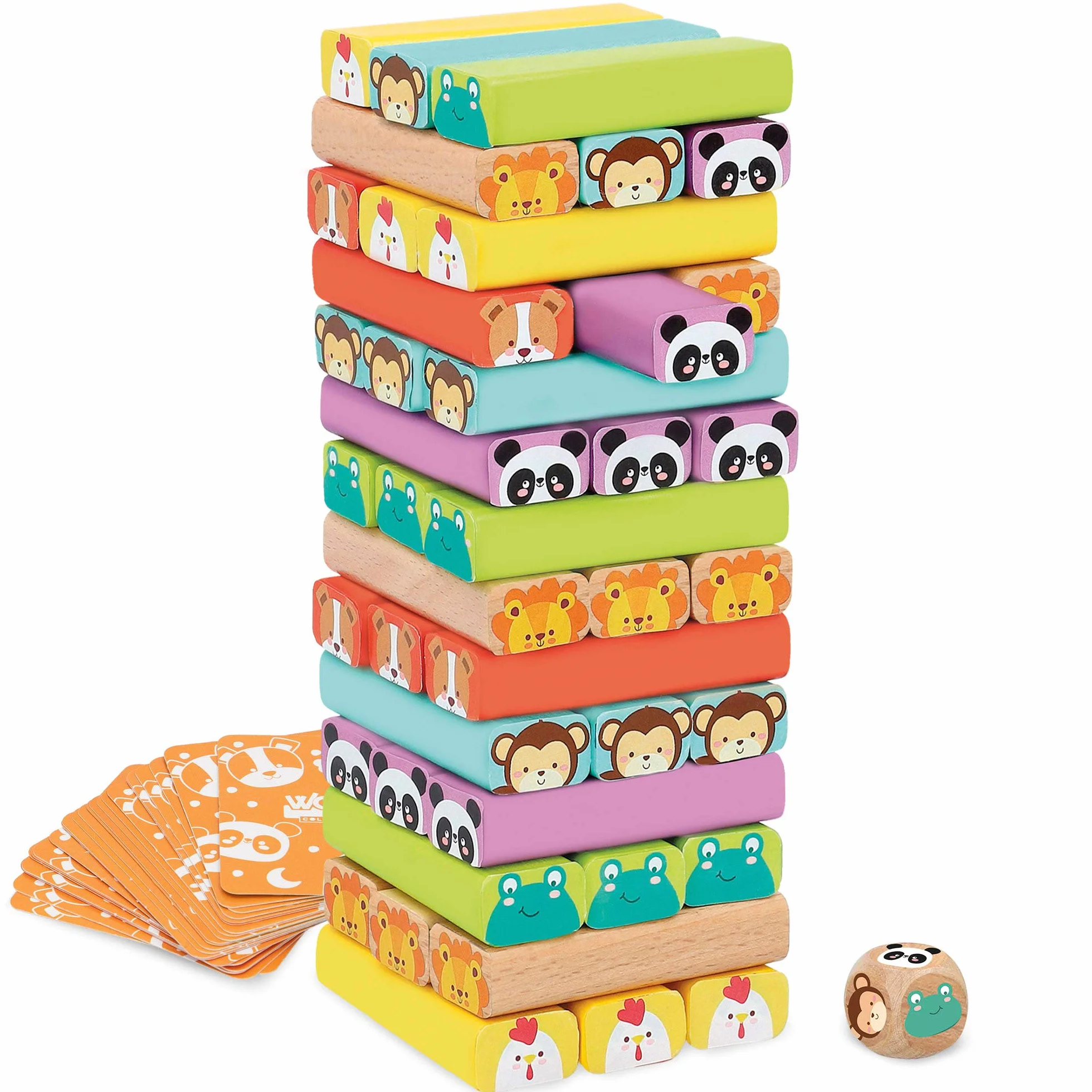 WOOMAX Torre de Bloques de Madera c/Animales y Colores