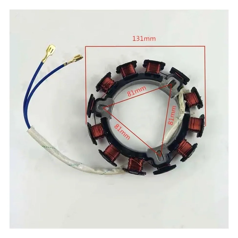 Bobina de Carga for generador de Volante de inercia con Motor diésel refrigerado por Aire, Compatible con bobinas de Potencia 170F, 173F, 178F, 186F y 188F.